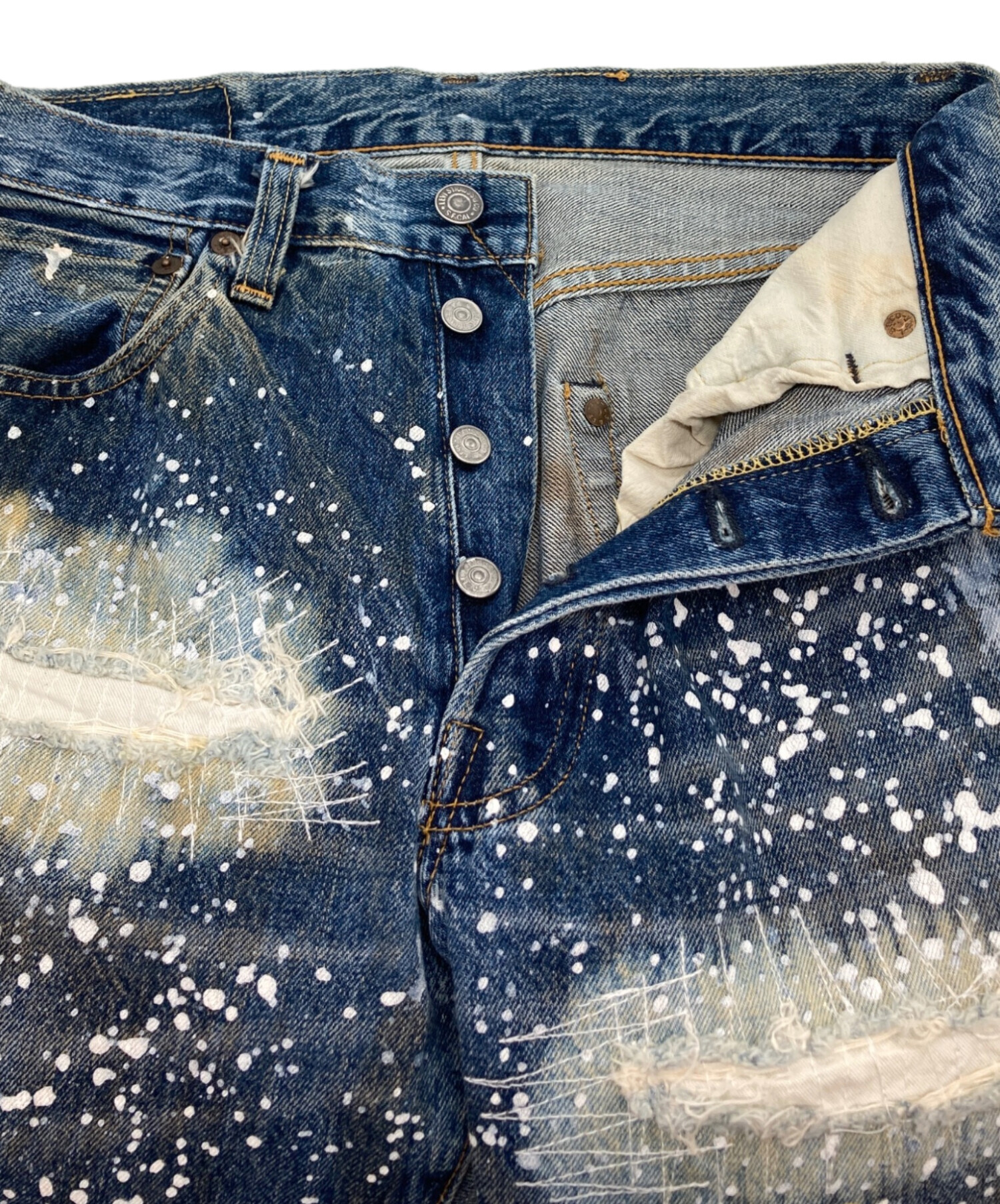 Levi's 501ペイントデザイン デニム 中古・古着通販】LEVI'S (リーバイス) ペイント加工501XX復刻デニム