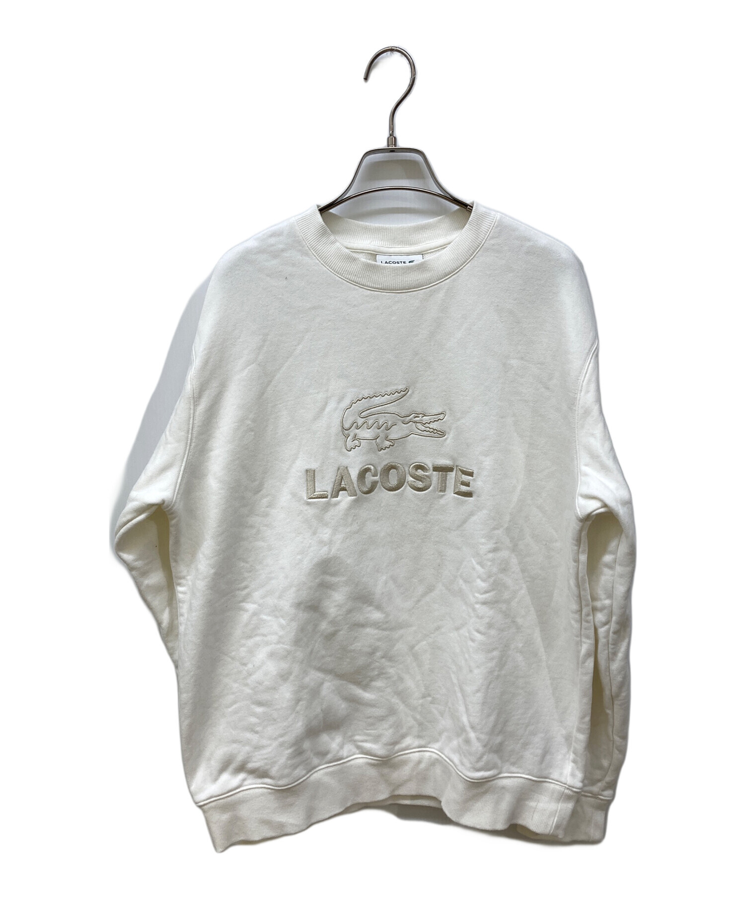 中古・古着通販】LACOSTE (ラコステ) ロゴ刺繍スウェット ホワイト 