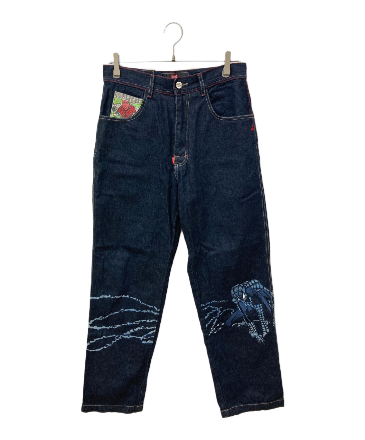 【263】ECKO UNLTD スパイダーマン 刺繍デニム 90sワイドジーンズ 中古・古着通販】ECKO UNLTD (エコーアンリミテッド) スパイダーマン
