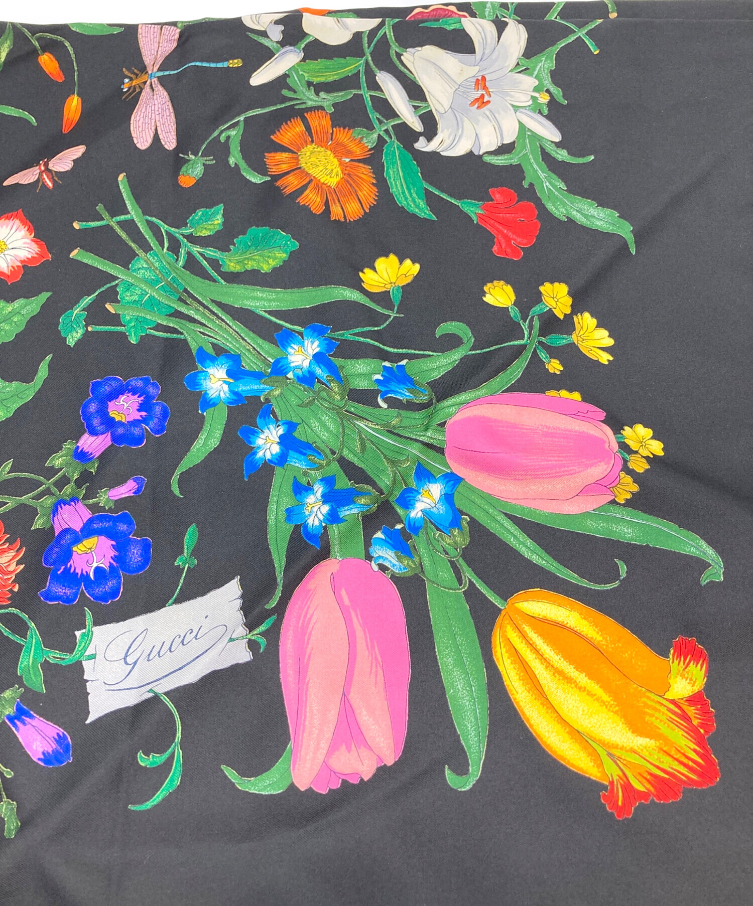 中古・古着通販】GUCCI (グッチ) フローラプリントシルクスカーフ
