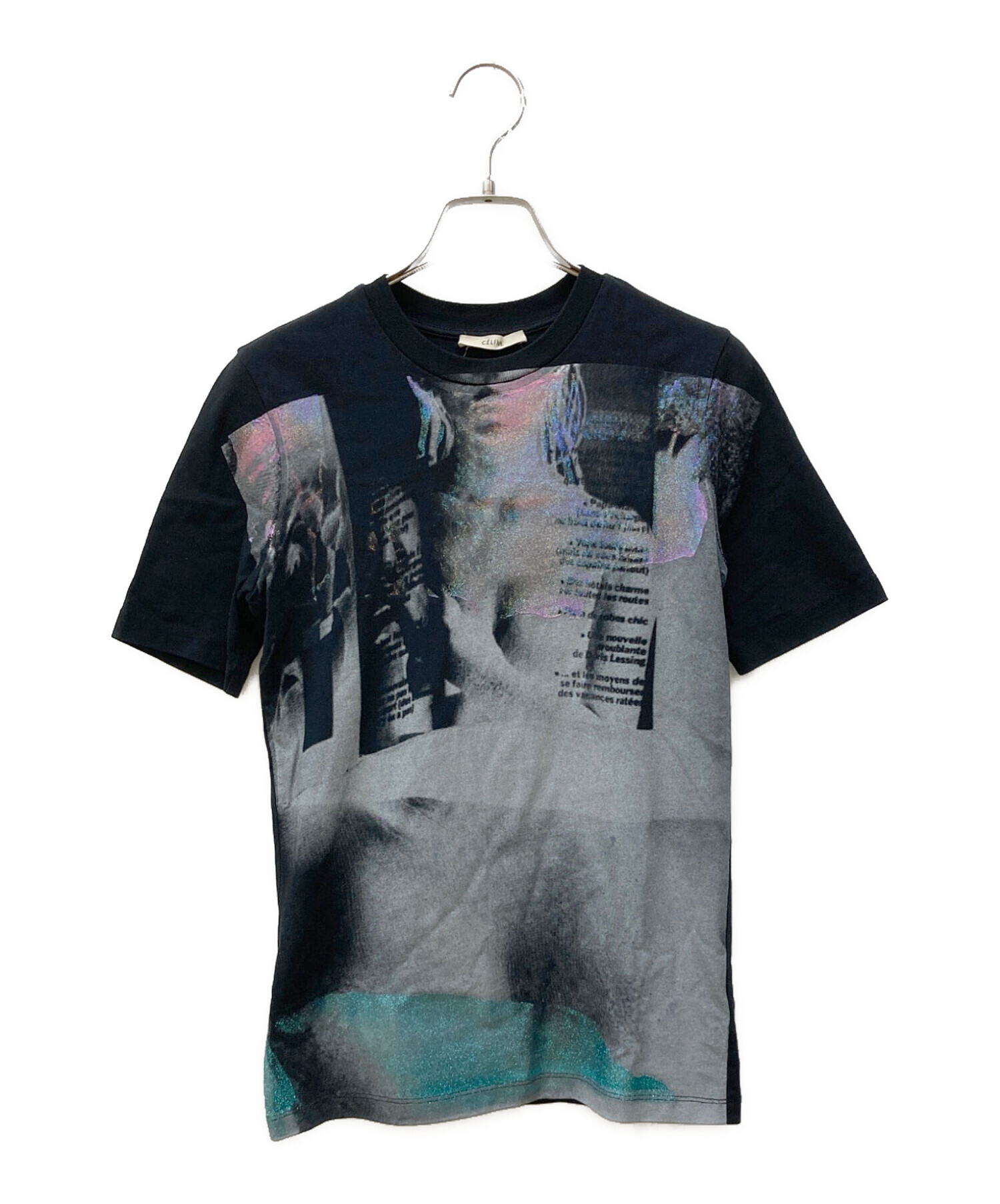 美品　CELINE Tシャツ　ブラック　S TRIOMPHE LOOSE T-SHIRT IN COTTON JERSEY - BLACK / WHITE | CELINE