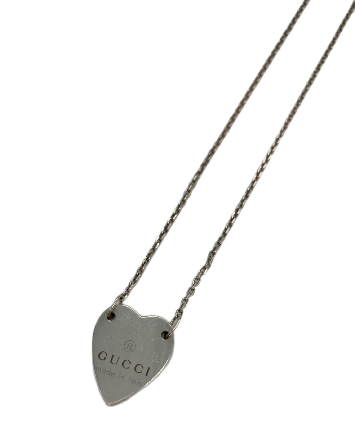 中古・古着通販】GUCCI (グッチ) ハートプレートネックレス サイズ 