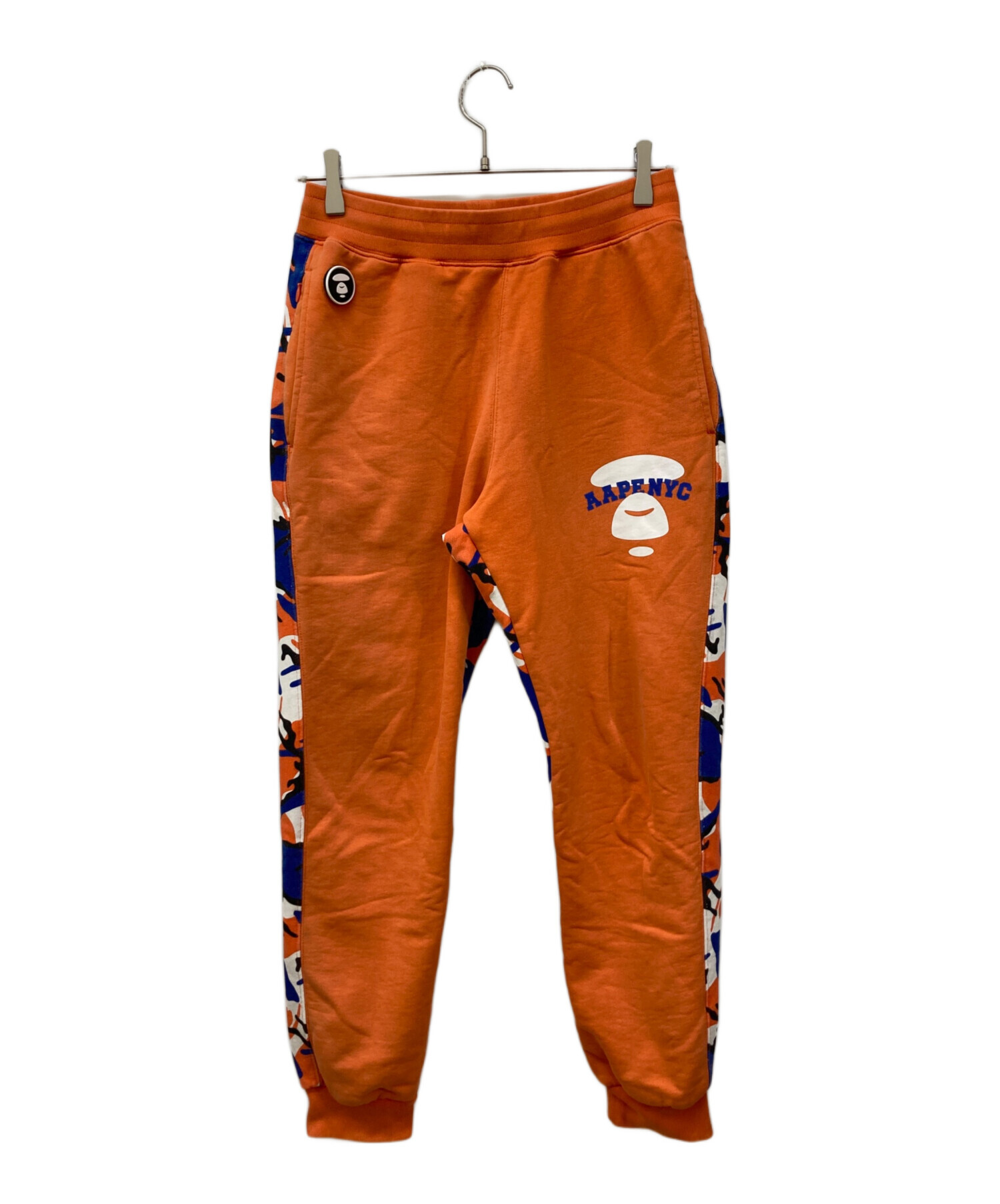 A BATHING APE グレースェットパンツ オレンジストライプ AAPE BY A BATHING APE（エーエイプバイアベイシングエイプ