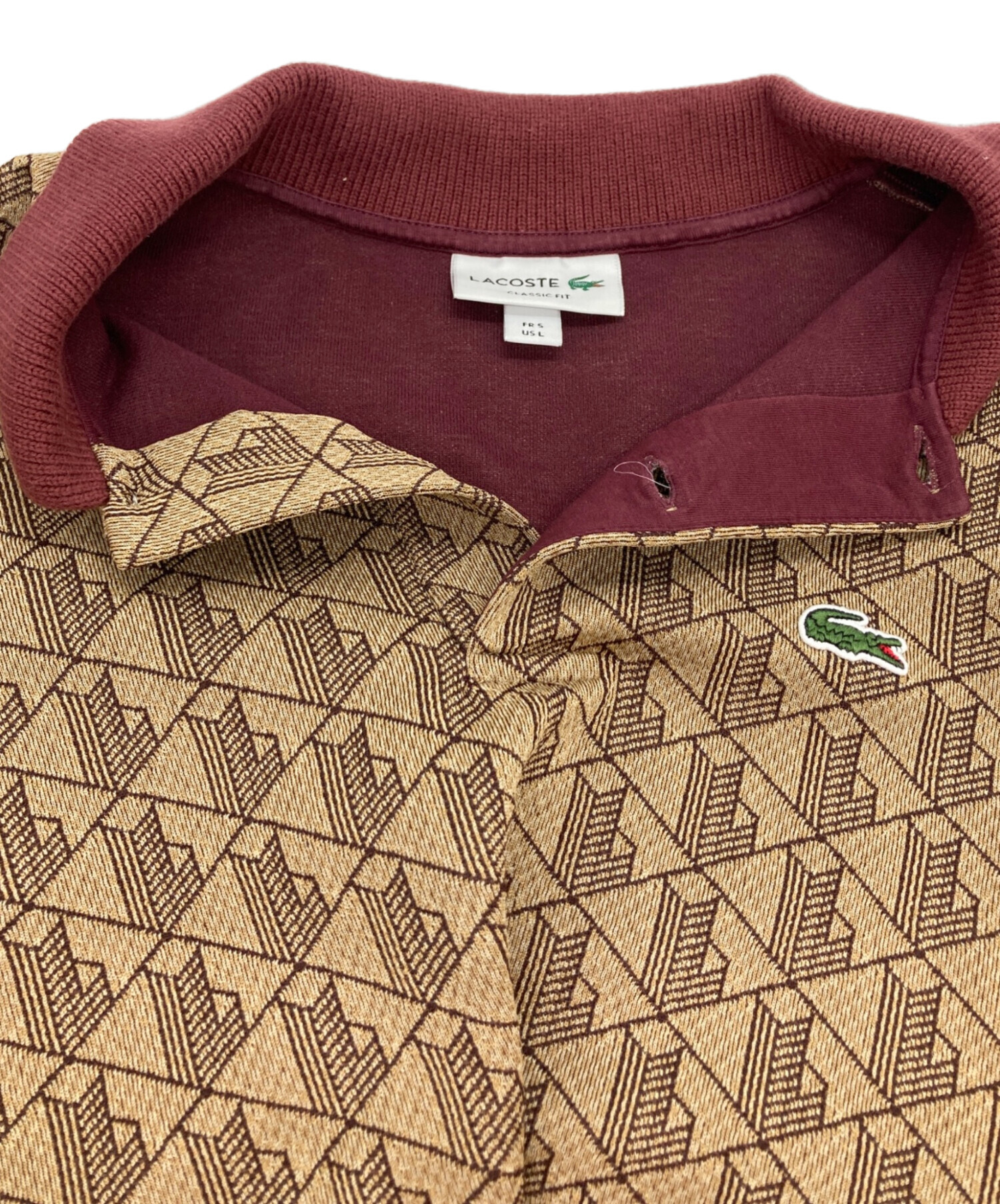 中古・古着通販】LACOSTE (ラコステ) モノグラムジャカードポロシャツ