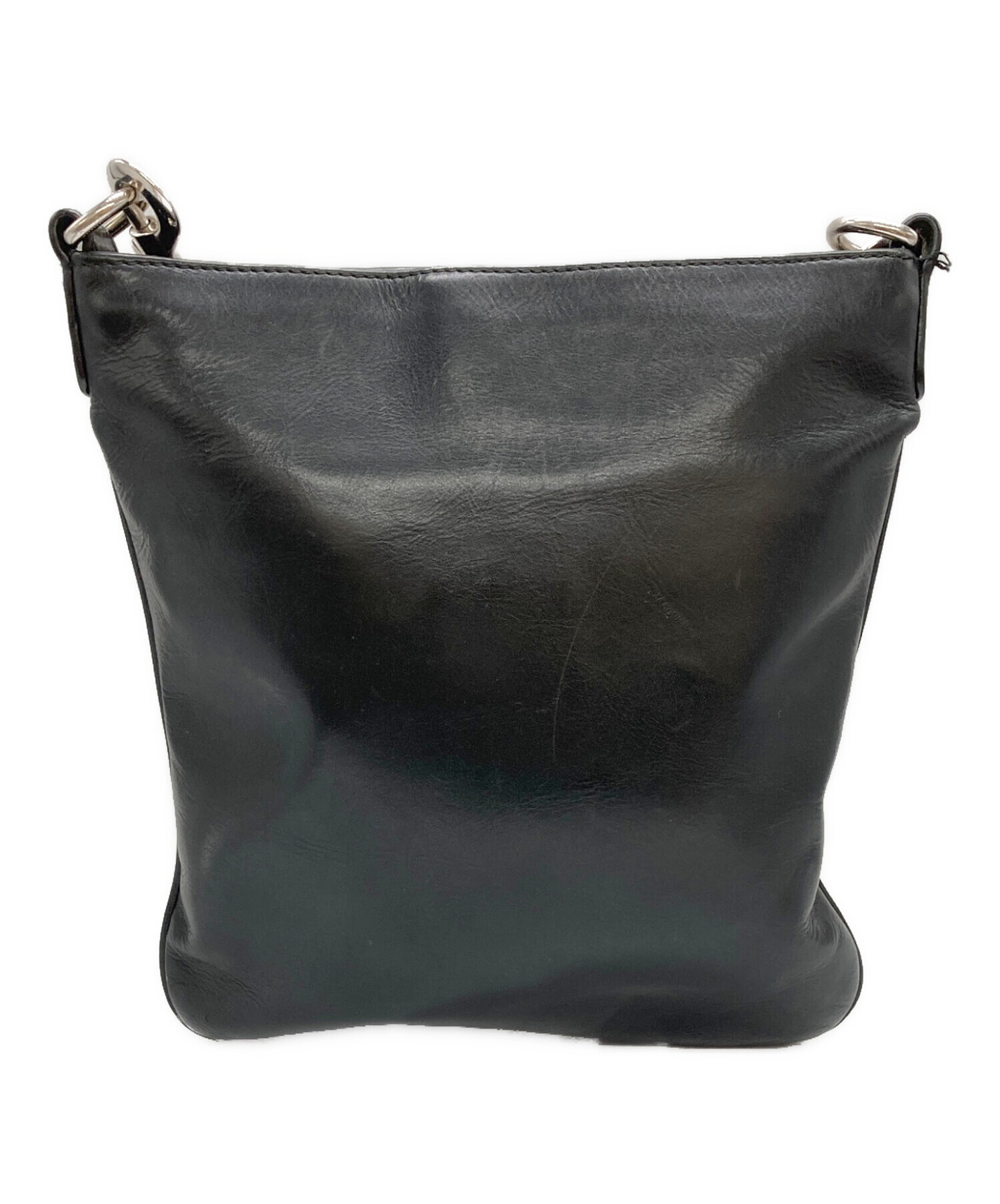 美品 BALLY バリー レザー ショルダーバッグ 黒 ブラック バリー☆ブラックレザーショルダーバッグ (BALLY/ショルダーバッグ