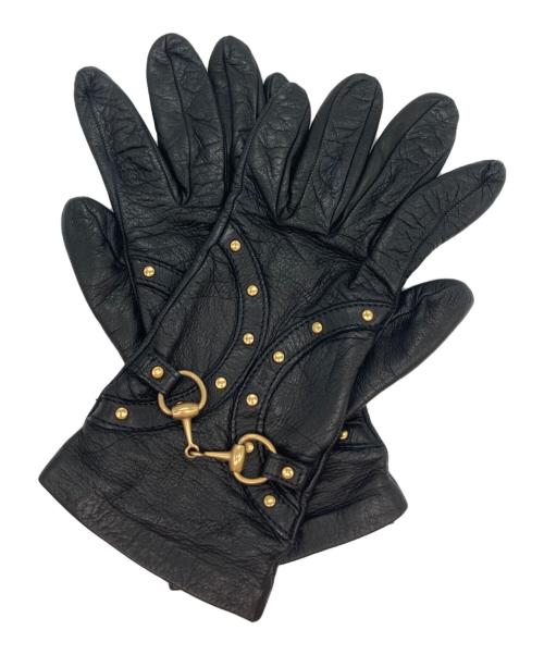 中古・古着通販】GUCCI (グッチ) ホースビットレザーグローブ ブラック 中古・古着通販】GUCCI (グッチ) ホースビットレザーグローブ ブラック