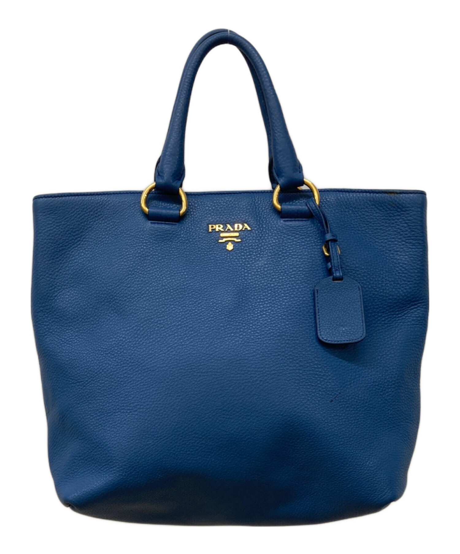 【中古品】PRADA ネイビー レザー 2wayビジネスバッグ PRADA（プラダ） ビジネスバッグ ブリーフケース ショルダーバッグ
