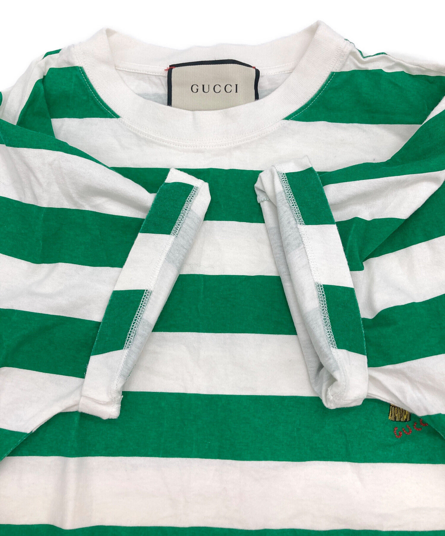 GUCCI グッチ Tシャツ・カットソー S 緑 【古着】【中古】【送料無料】 GUCCI - GUCCI グッチ Tシャツ・カットソー S 緑 【古着】【中古