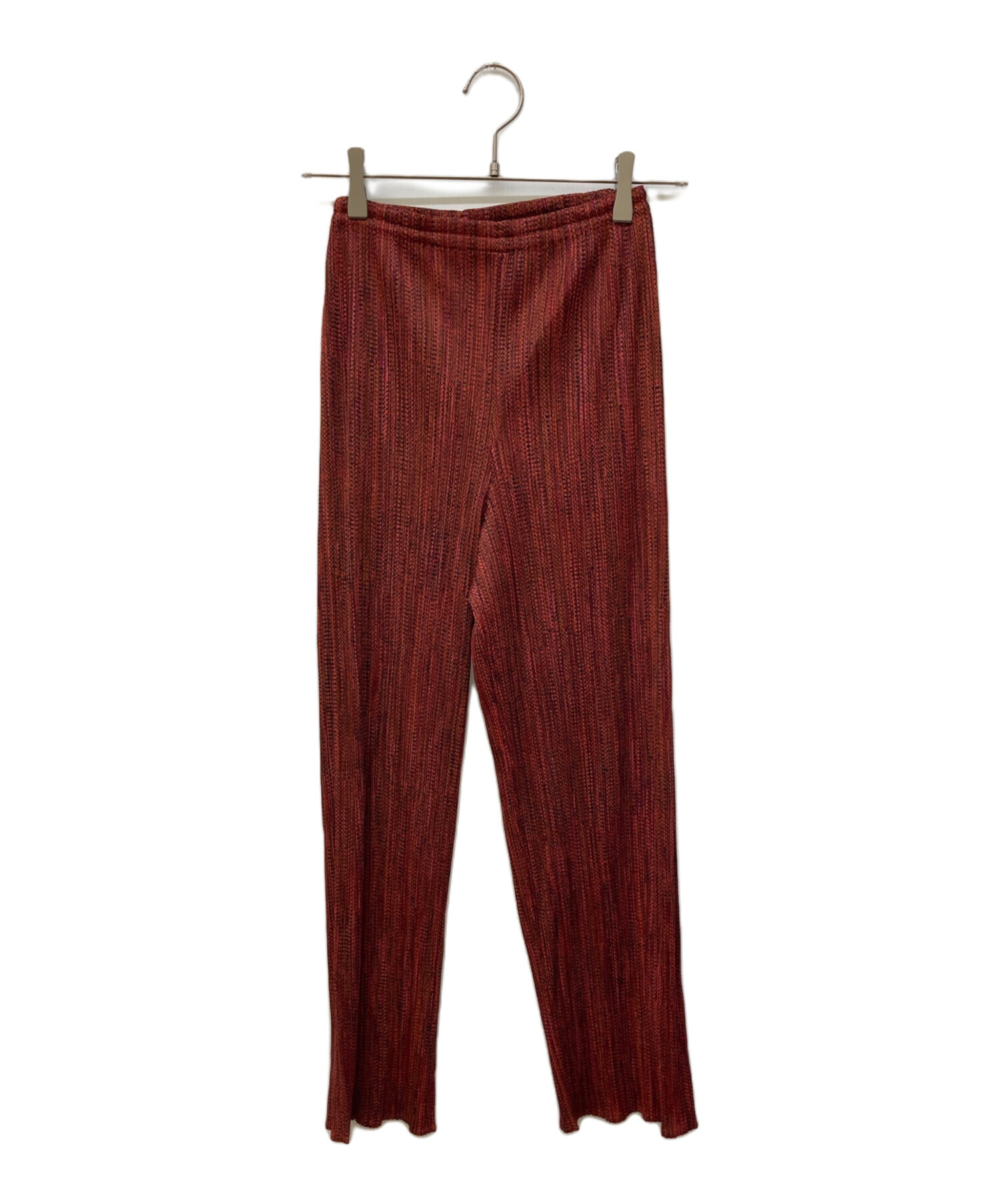 PLEATS PLEASE レッド プリーツ ガウチョパンツ 中古・古着通販】PLEATS PLEASE (プリーツプリーズ) プリーツパンツ