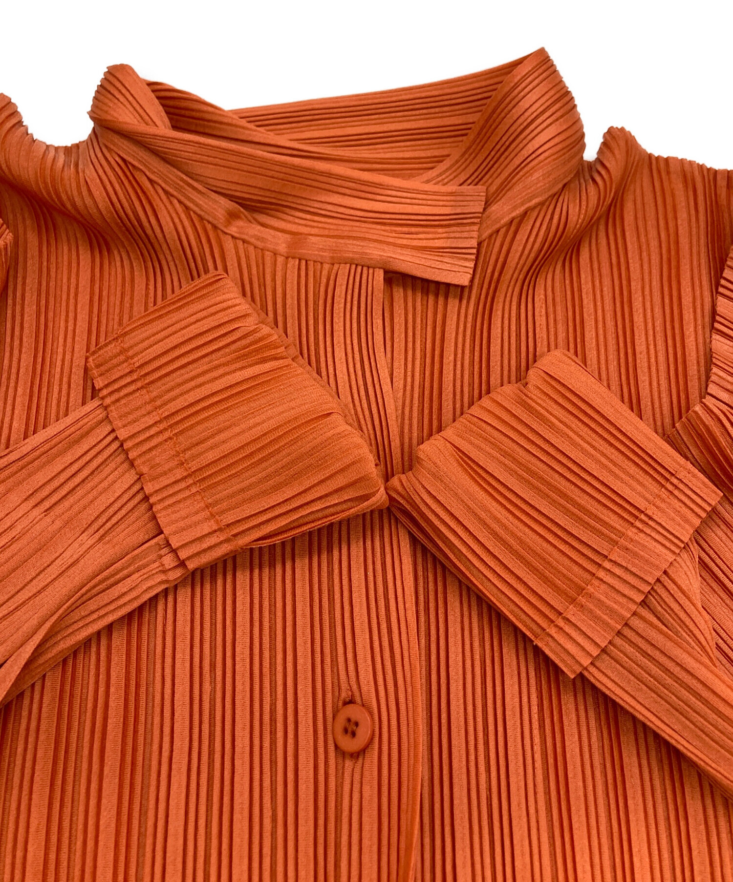 PLEATS PLEASE プリーツプリーズ ブラウス L オレンジ 【古着】【中古】 中古・古着通販】PLEATS PLEASE (プリーツプリーズ) プリーツロング