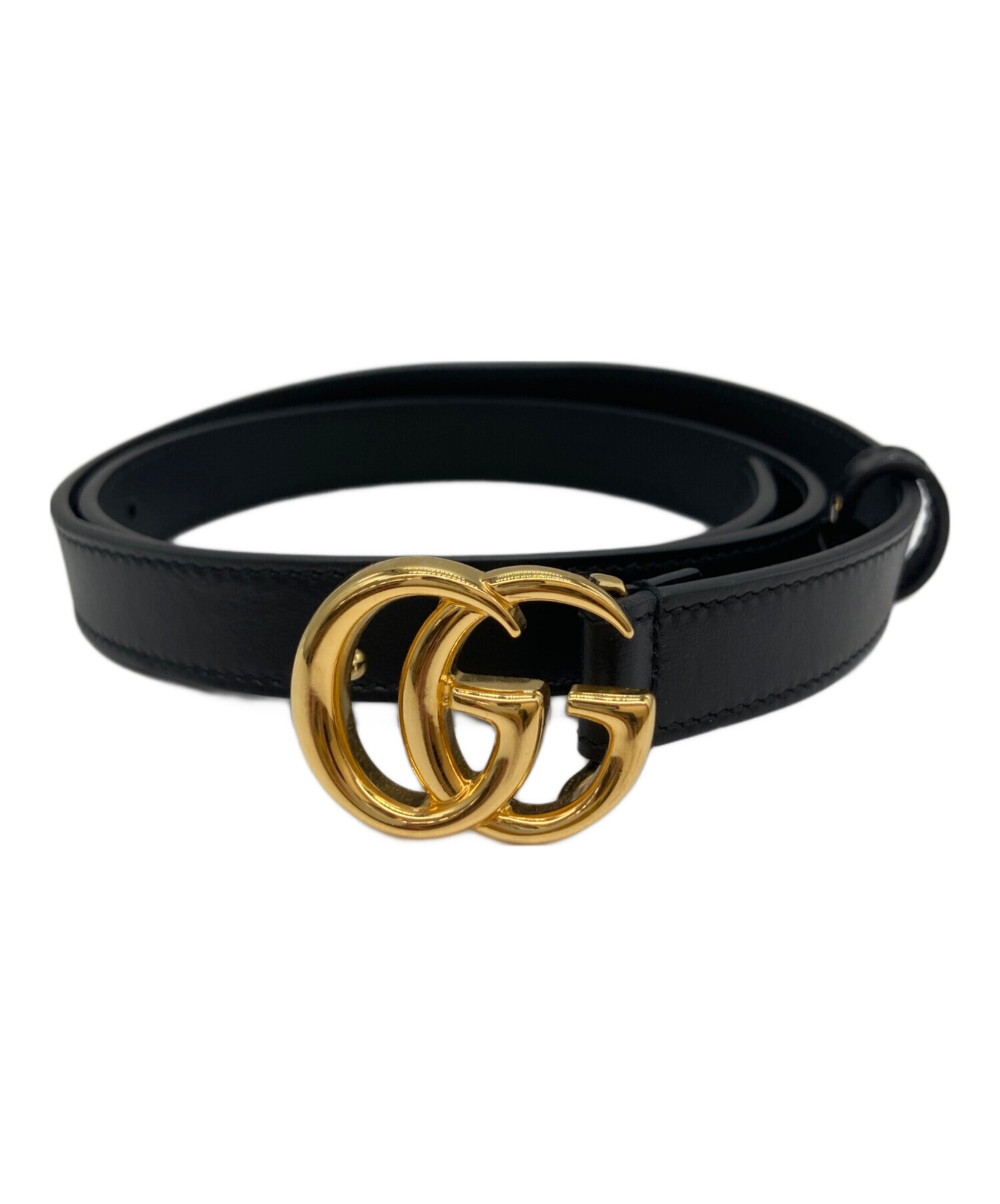 中古・古着通販】GUCCI (グッチ) ダブルGバックルスリムベルト