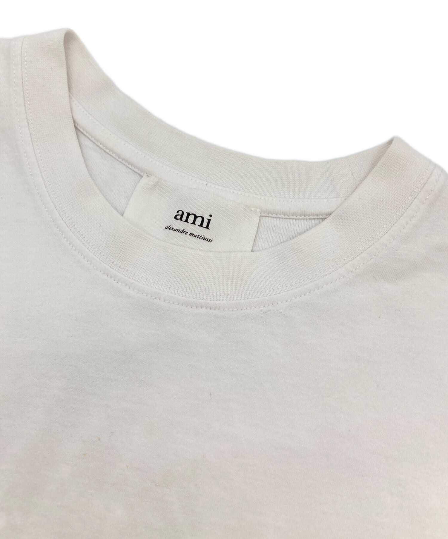 ami ハート刺繍 ホワイトTシャツ 中古・古着通販】AMI PARIS (アミ パリス) ハートロゴTシャツ ホワイト