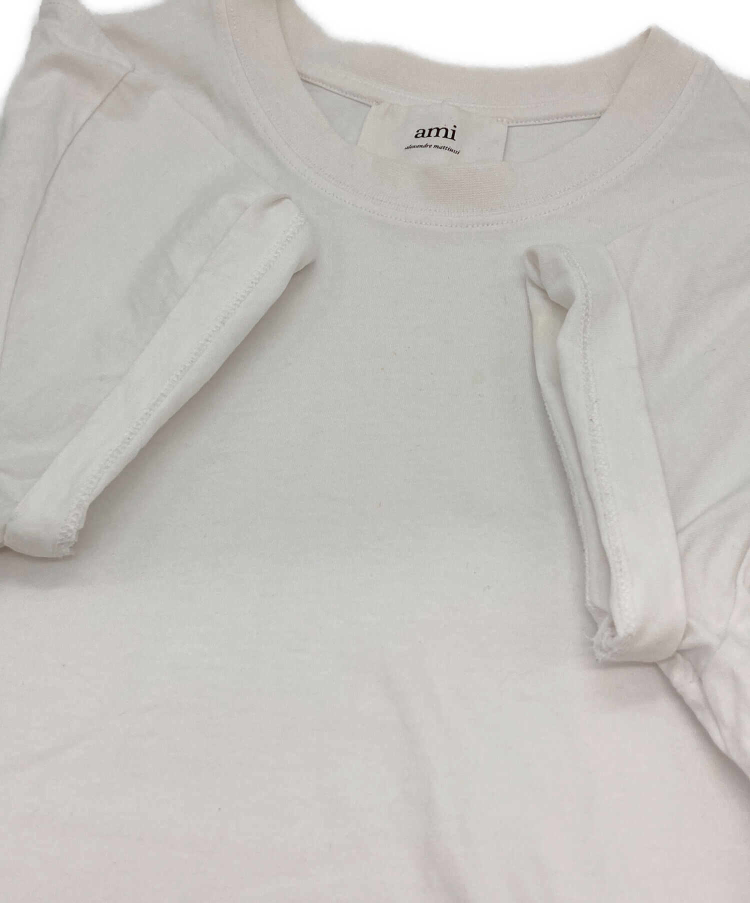 良品 AMI PARIS アミパリス ハート刺繍 ショートスリーブ Tシャツ XSサイズ ホワイト レディース 古着 中古 USED 中古・古着通販】AMI PARIS (アミ パリス) ハートロゴTシャツ ホワイト