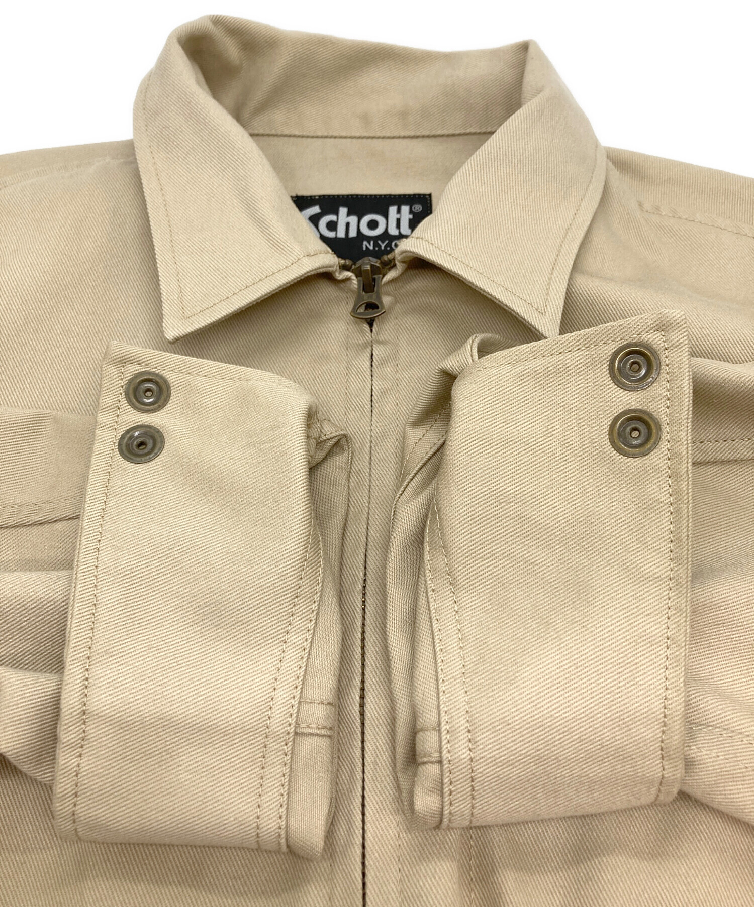 Schott Perfecto ワークジャケット ベージュ Sサイズ 中古・古着通販】Schott (ショット) ワークジャケット ベージュ サイズ