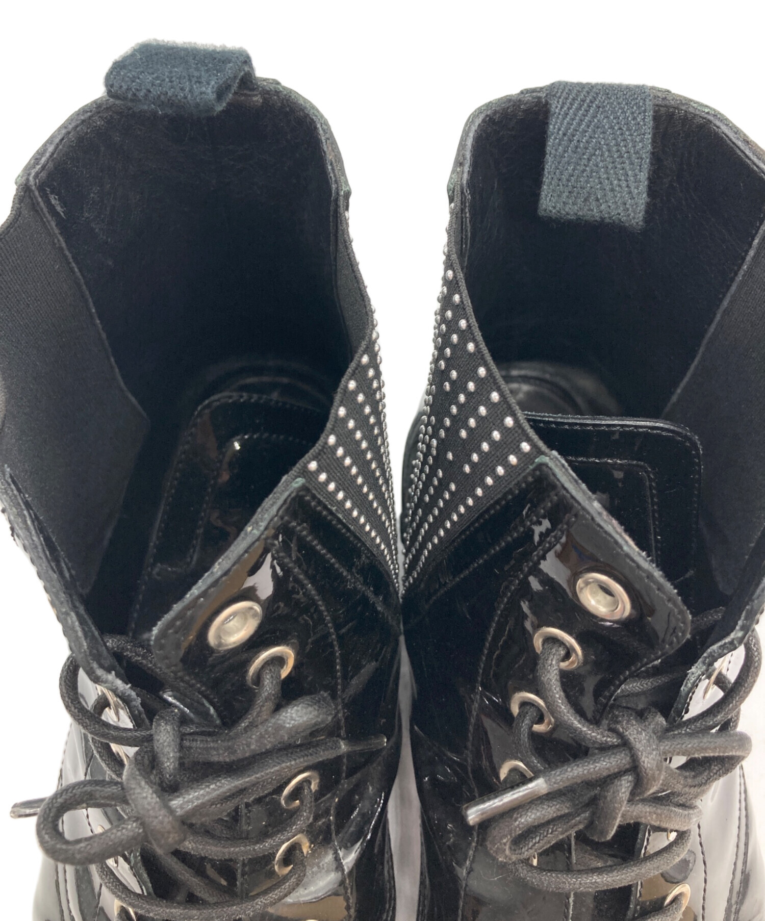 中古・古着通販】JIMMY CHOO (ジミーチュウ) スタッズエナメルブーツ