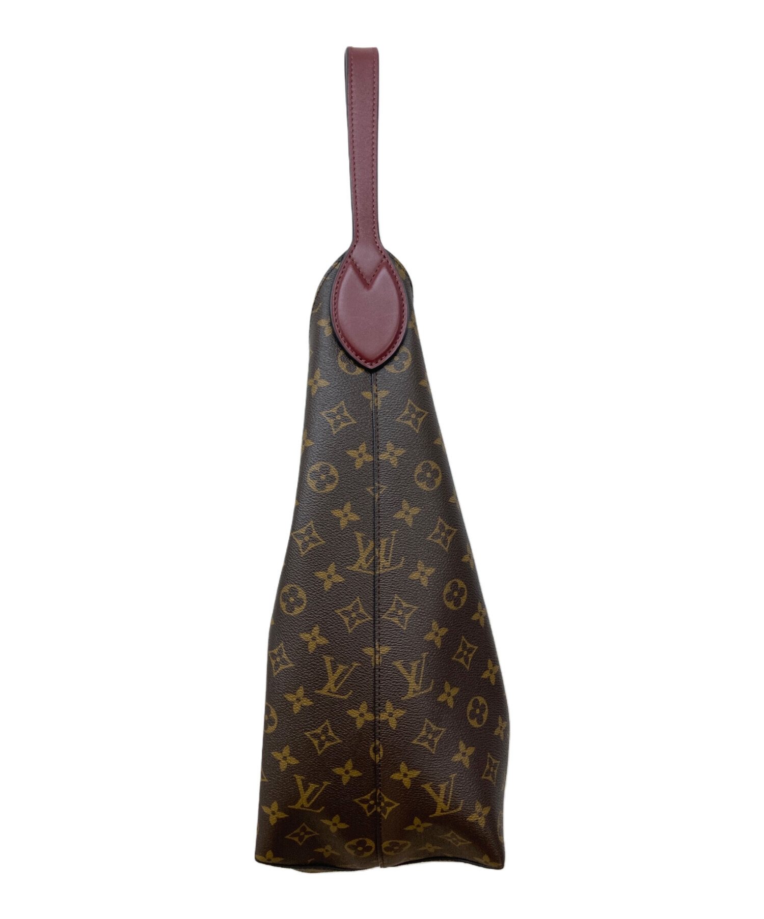 本物 ルイヴィトン LOUIS VUITTON LV フラワーホーボー モノグラム ショルダーバッグ ブラウン M43545 Flower Hobo ビトン バッグ 中古 Louis Vuitton Monogram Canvas Flower Hobo Handbag Brown