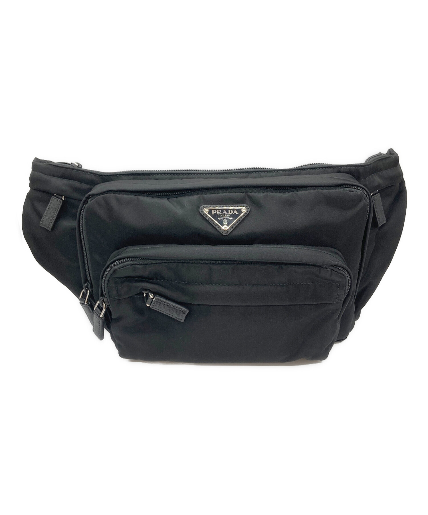 中古・古着通販】PRADA (プラダ) ナイロンウエストバッグ ブラック