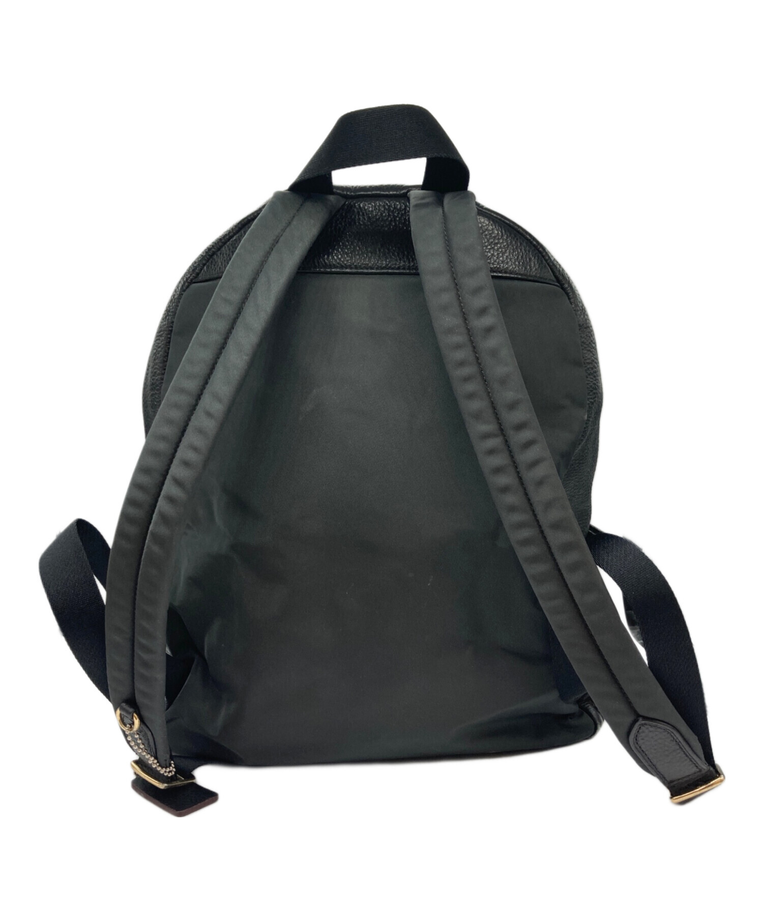 COACH ブラック レザー リュック 中古・古着通販】COACH (コーチ) レザーリュック ブラック｜ブランド