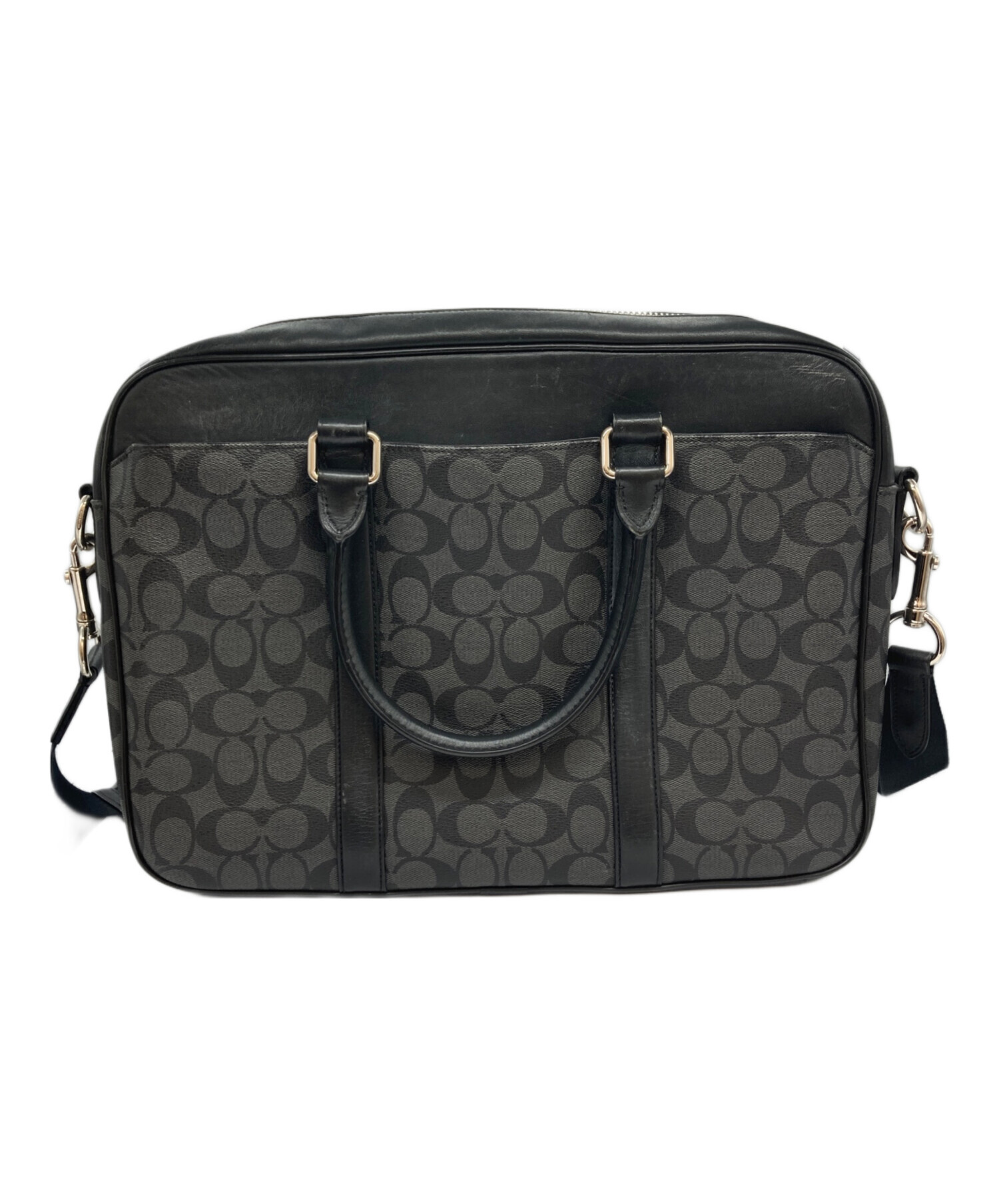 中古・古着通販】COACH (コーチ) シグネチャーブリーフケース グレー 