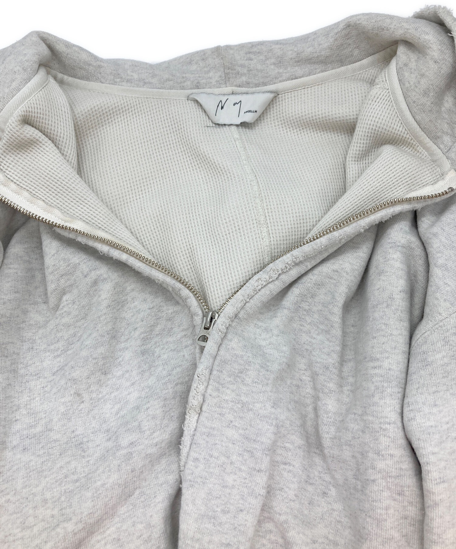 ANCELLM アンセルム パーカー 2(M位) ライトグレー 【古着】【中古】 中古・古着通販】ANCELLM (アンセルム) ZIP UP HOODIE/ダメージ加工