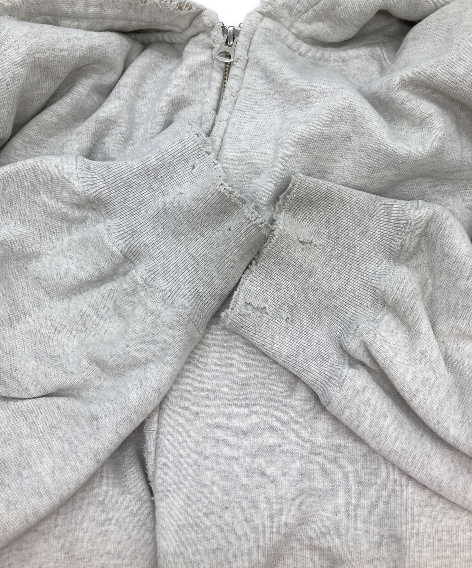 中古・古着通販】ANCELLM (アンセルム) ZIP UP HOODIE/ダメージ加工