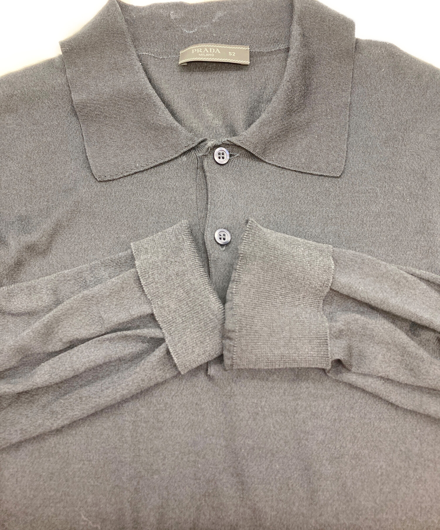 中古・古着通販】PRADA (プラダ) シルクコットンニットポロシャツ