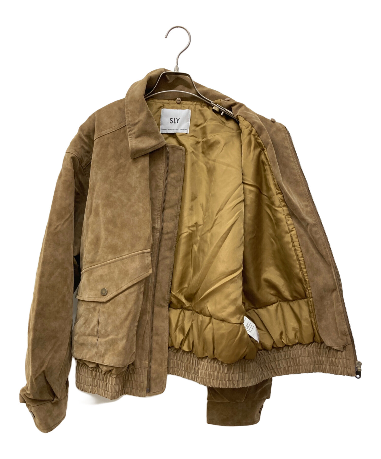 SLY WASHED PUFFER ブルゾン 新品未使用 タグ付き 最安値 中古・古着通販】SLY (スライ) WASHED PUFFER ブルゾン ブラウン