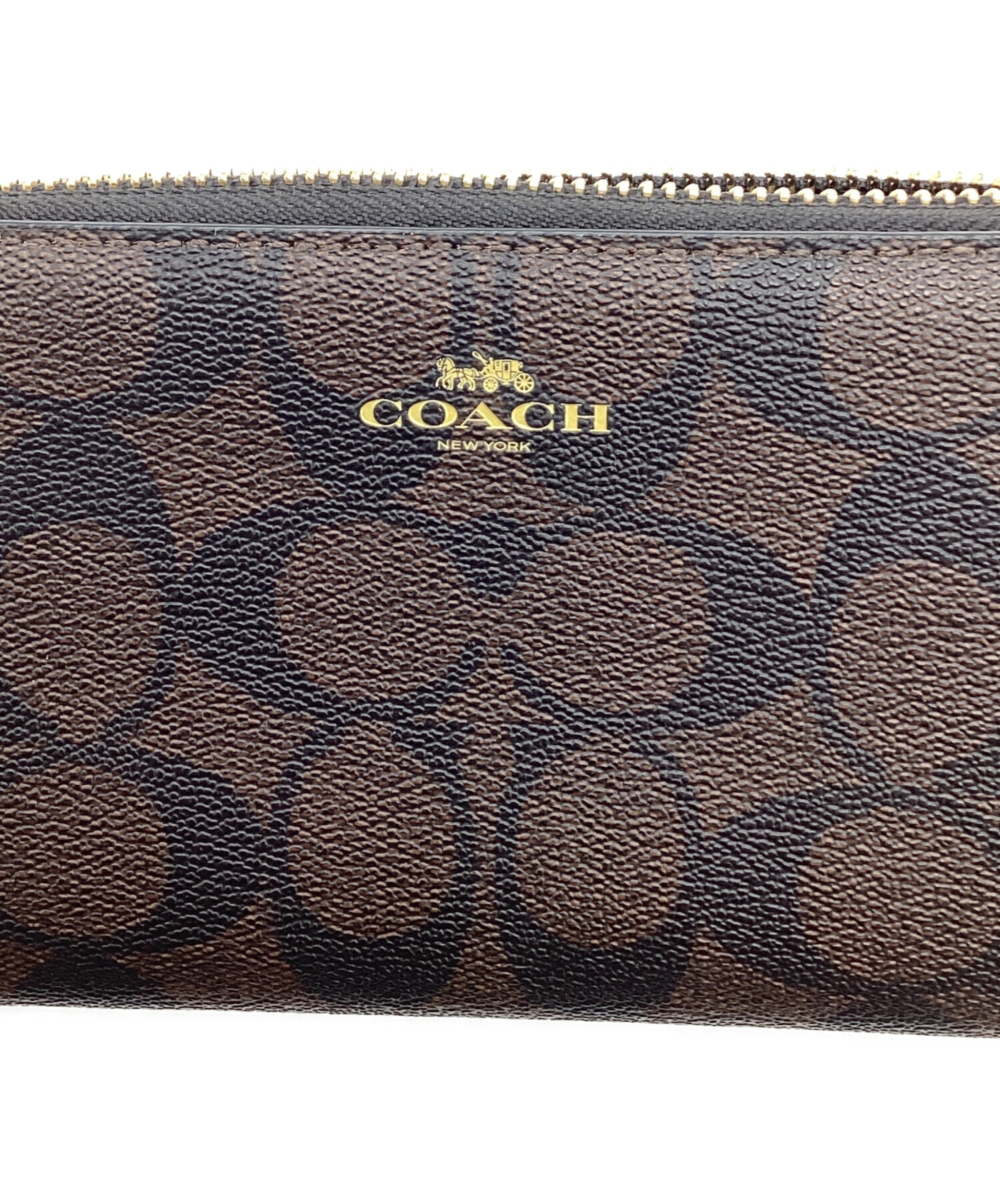 中古・古着通販】COACH (コーチ) 長財布 ブラウン×ブラック サイズ