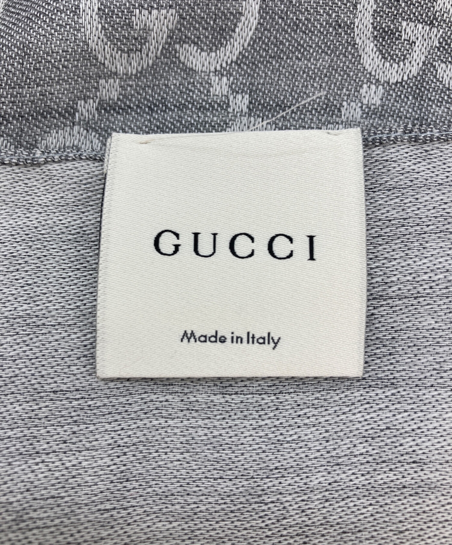 中古・古着通販】GUCCI (グッチ) GGゴースト/フリンジスカーフ グレー