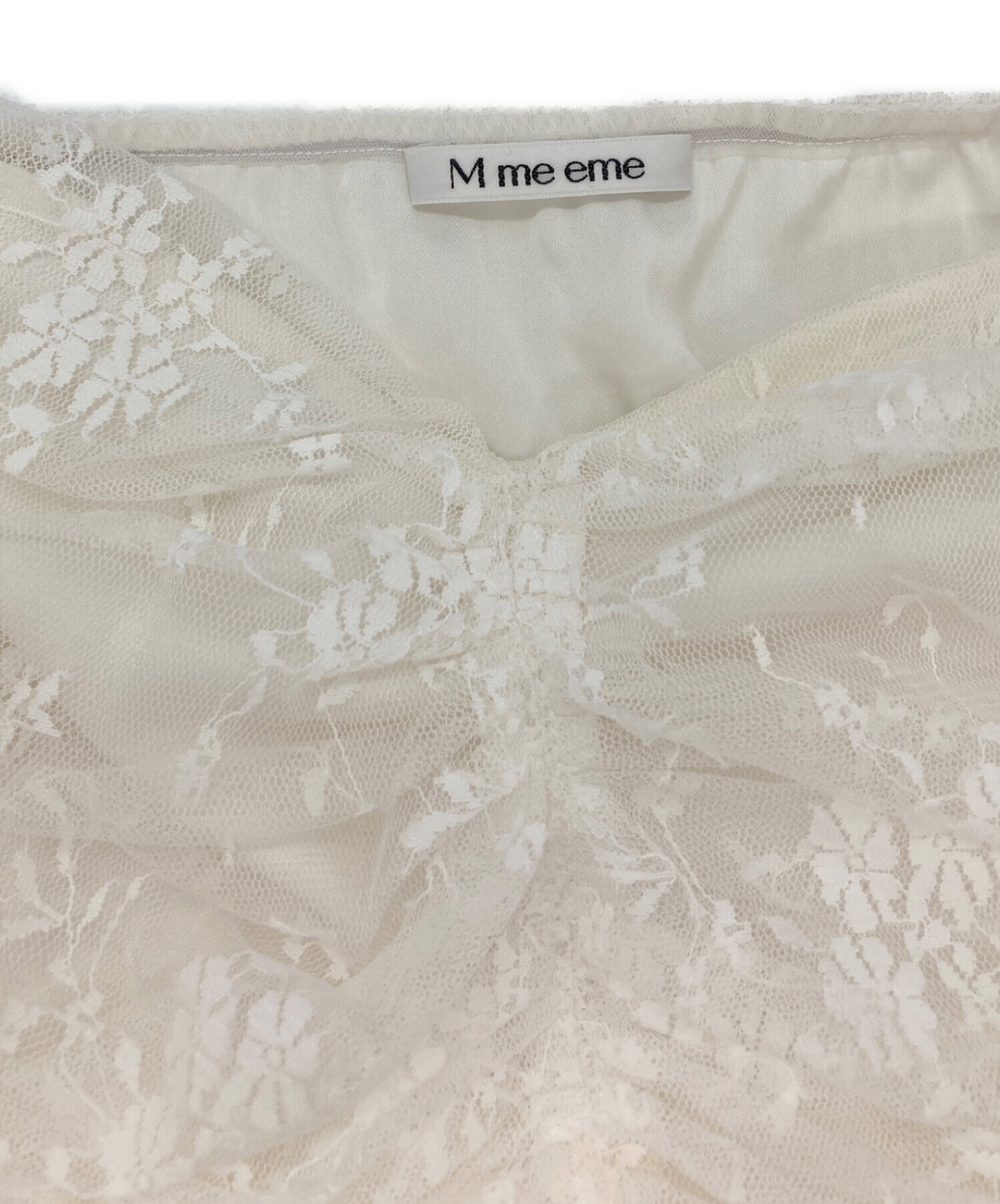 中古・古着通販】M me eme (エムミーエメ) レースブラウス ホワイト