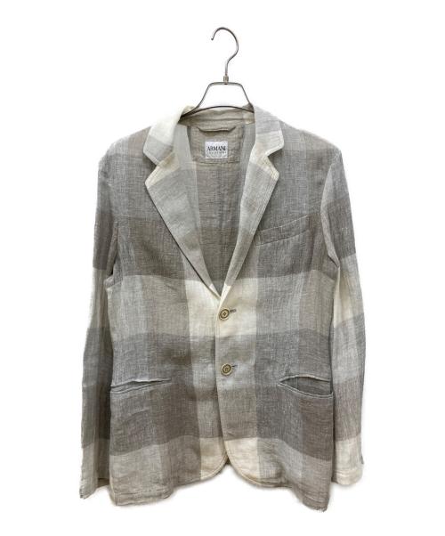 春モノ！アルマーニコレツィオーニ ヘリンボーン織り 2B アンコンジャケット50 中古・古着通販】ARMANI COLLEZIONI (アルマーニ コレツィオーニ