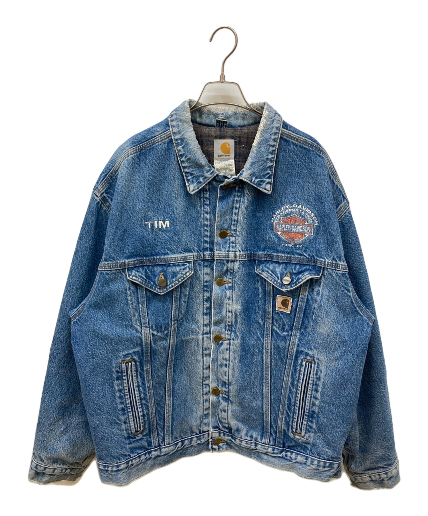 カーハート ブランケットライナー デニム トラッカージャケット 中古・古着通販】CarHartt (カーハート) ブランケットライニングデニム