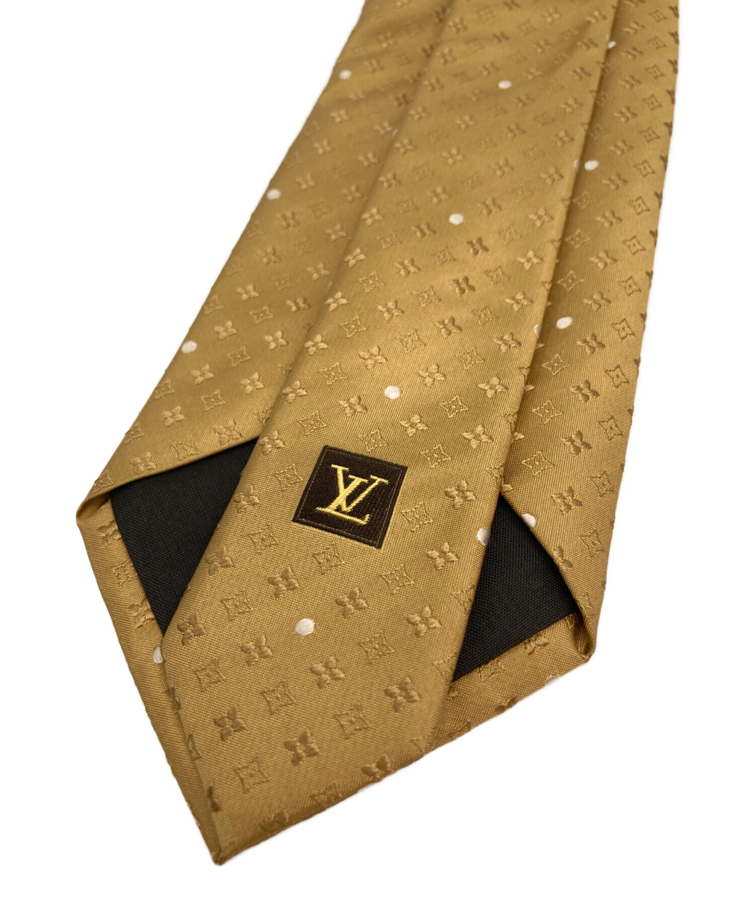 ルイヴィトン モノグラム ネクタイ ゴールド ルイヴィトンジャパン正規品 中古・古着通販】LOUIS VUITTON (ルイ ヴィトン) モノグラム柄ネクタイ