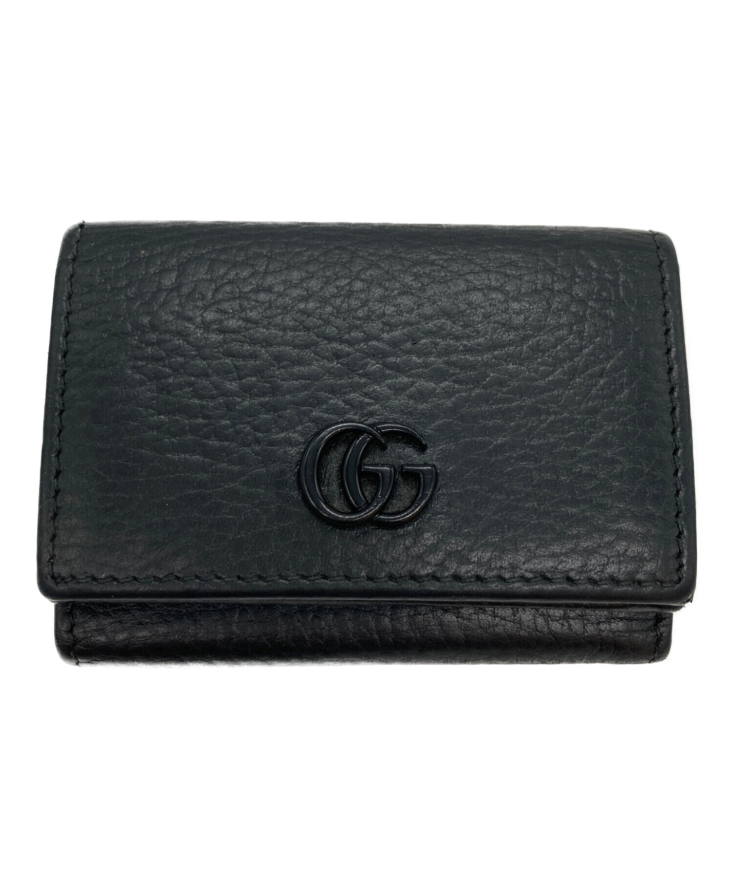 【未使用に近い】 GUCCI グッチ 折り財布 財布 ロゴ ブラック 黒 中古・古着通販】GUCCI (グッチ) ダブルG3つ折り財布 ブラック