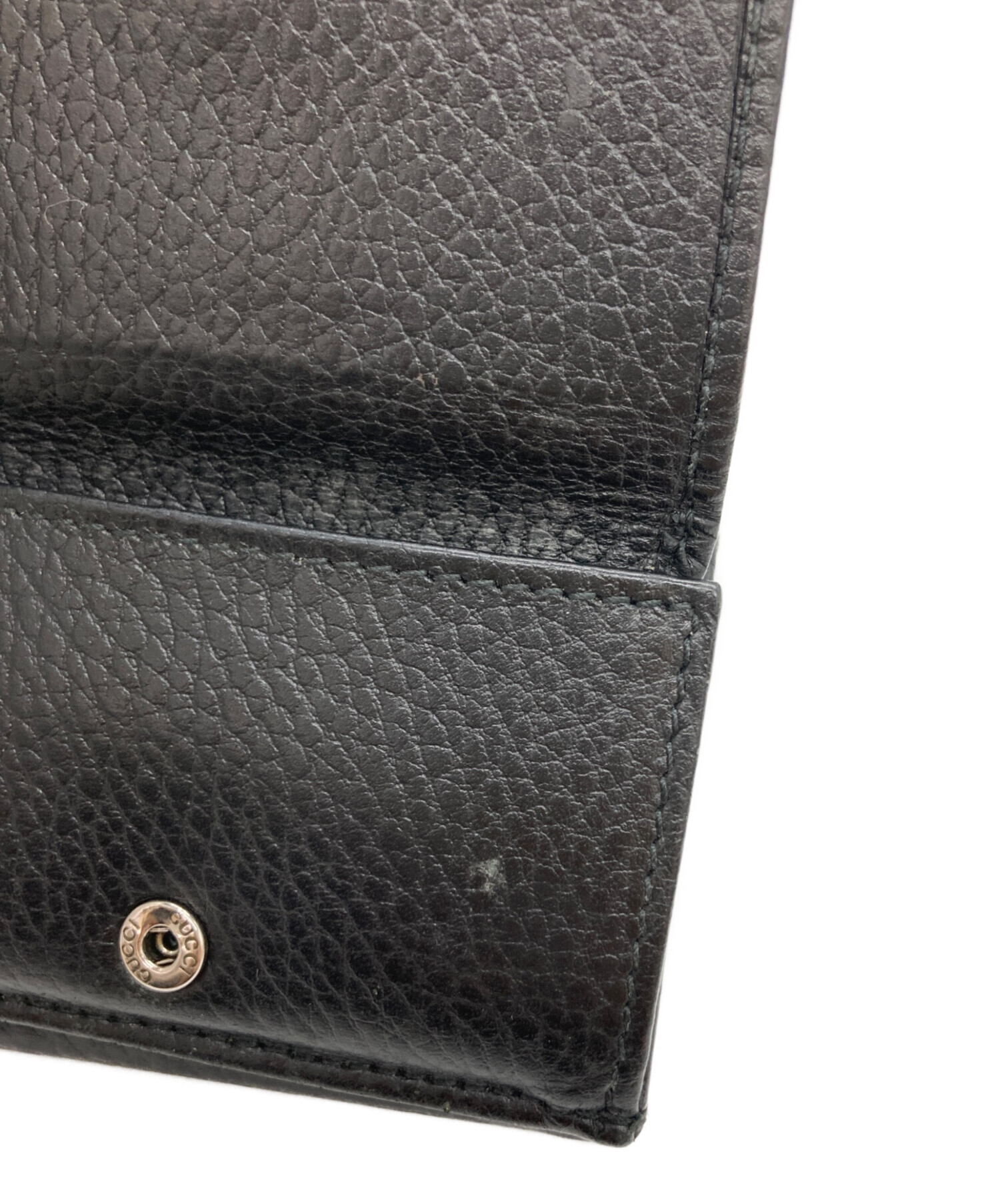 中古・古着通販】GUCCI (グッチ) ダブルG3つ折り財布 ブラック