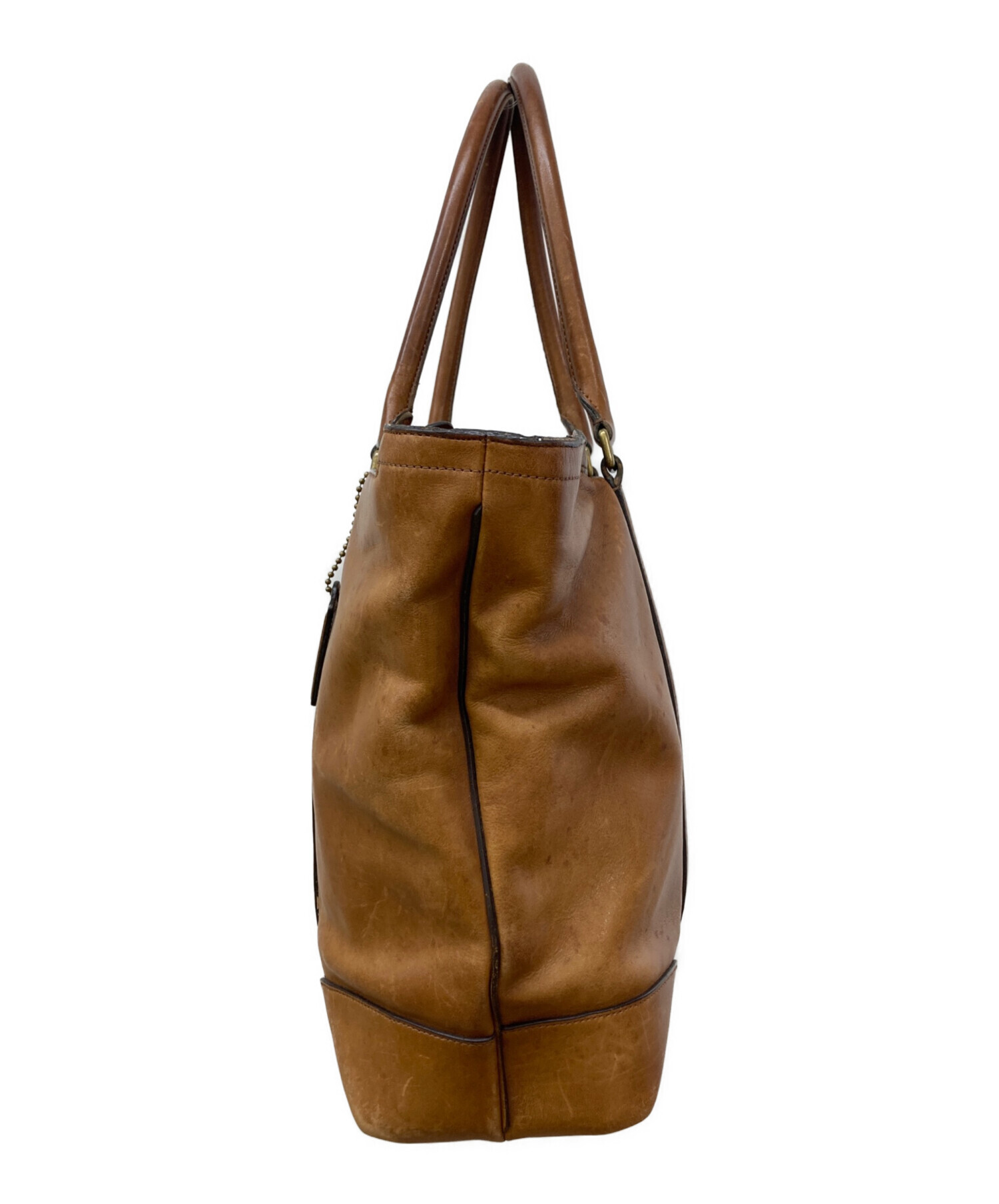 中古・古着通販】COACH (コーチ) レザートートバッグ ブラウン