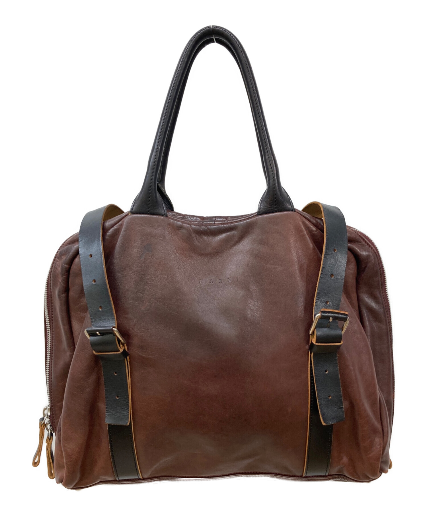 中古・古着通販】MARNI (マルニ) ラウンドジップレザートートバッグ