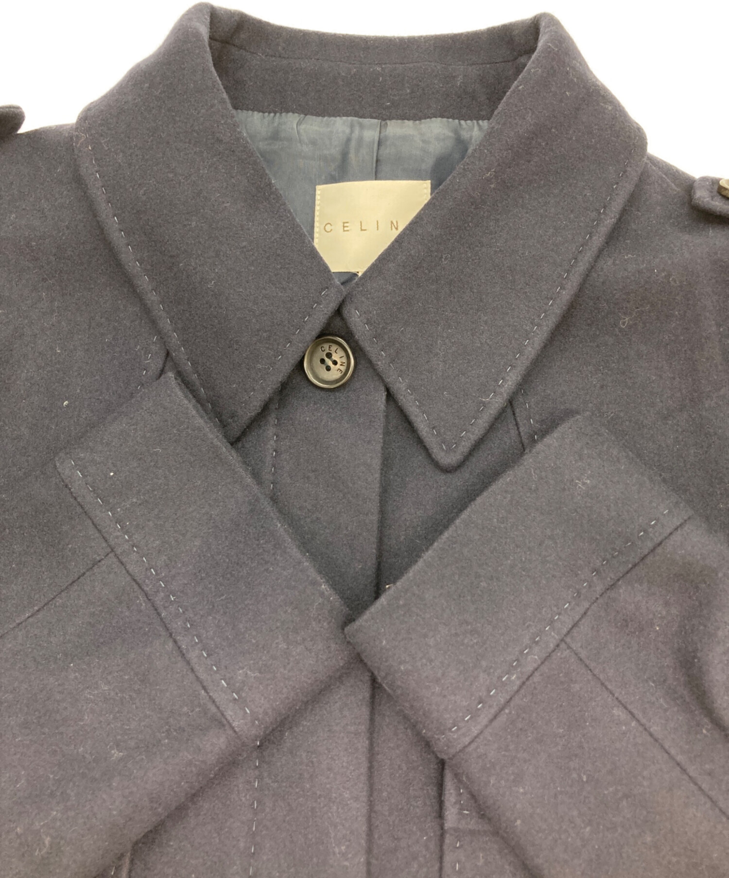 中古・古着通販】CELINE (セリーヌ) ショートコート ネイビー サイズ 