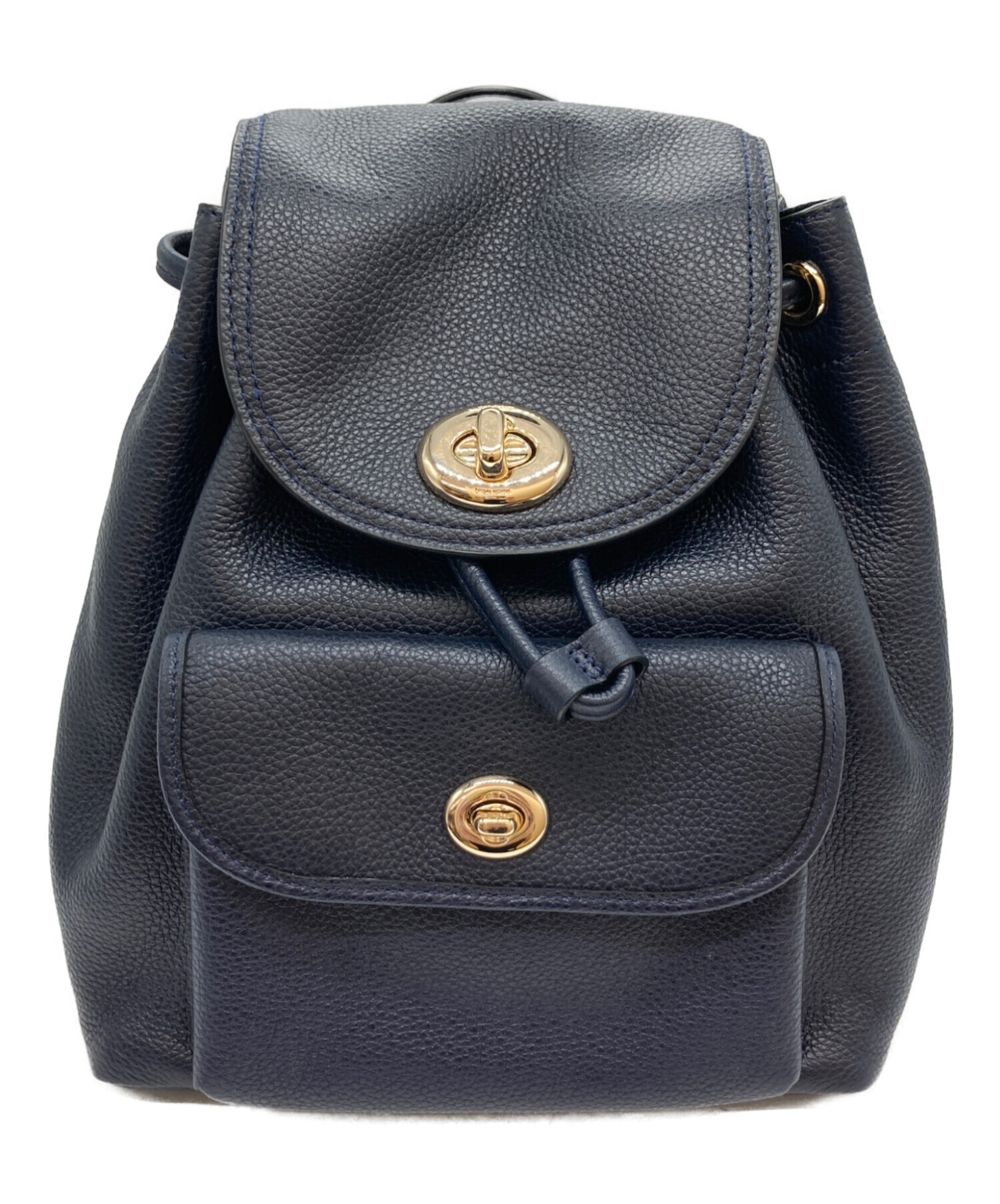 COACH ネイビー リュック 中古・古着通販】COACH (コーチ) ターンロックリュック ネイビー