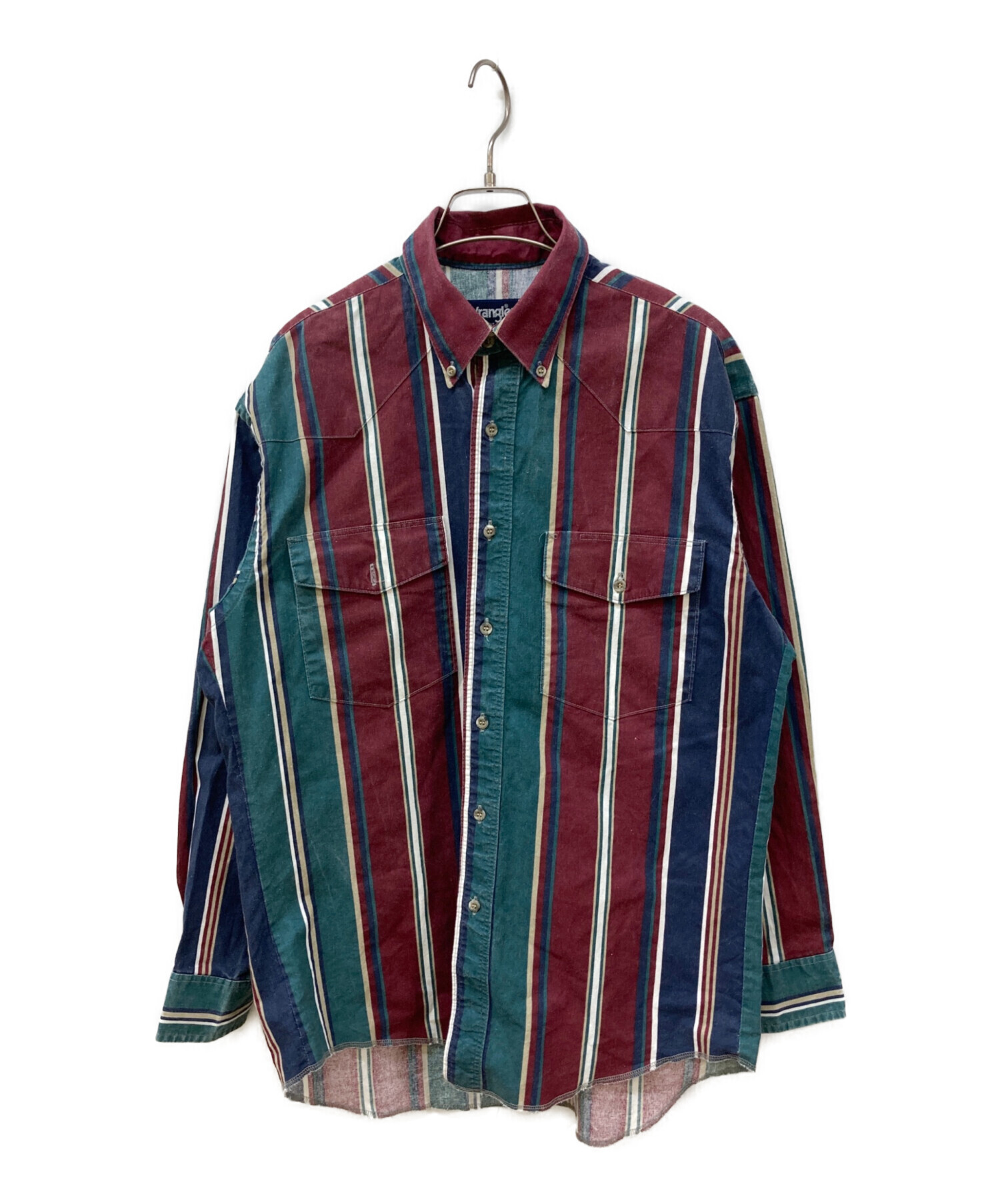 中古・古着通販】Wrangler (ラングラー) ストライプシャツ レッド 