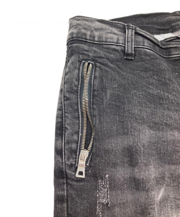 中古・古着通販】BALMAIN (バルマン) バイカーデニムパンツ ブラック