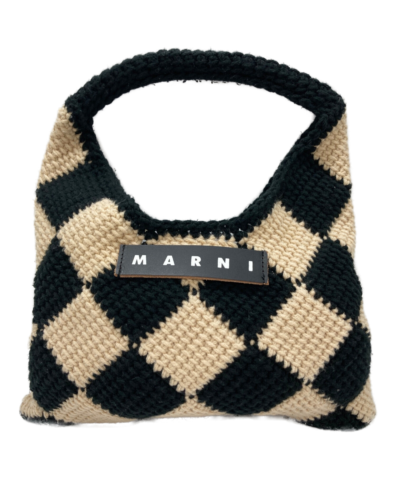 MARNIMARKETダイヤモンドパターン ハンドバック 中古・古着通販】MARNI (マルニ) ダイヤモンドクロシェハンドバッグ