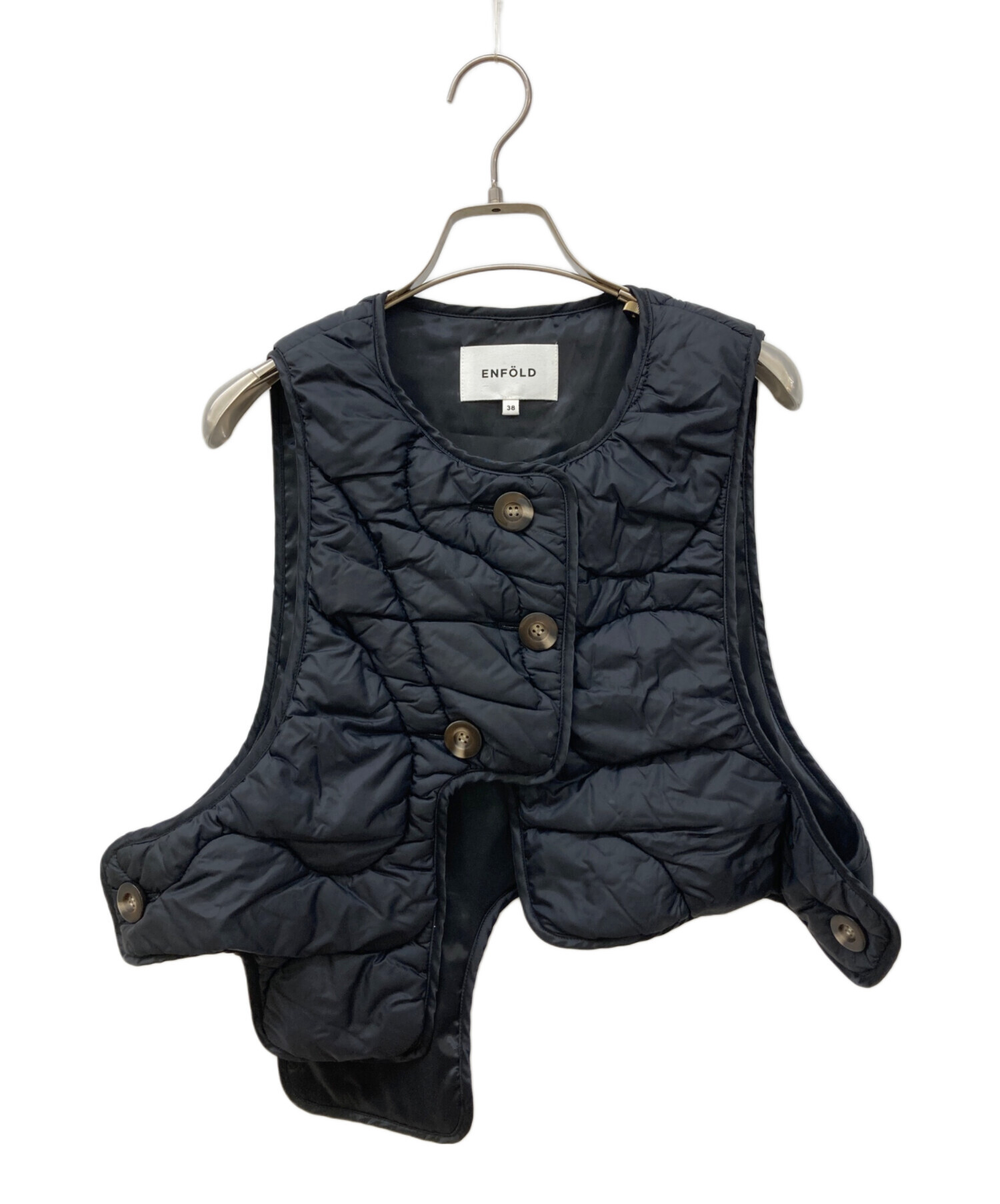 ENFÖLD ブラック キルティングベスト 中古・古着通販】ENFOLD (エンフォルド) SKIN VEST/キルティングベスト