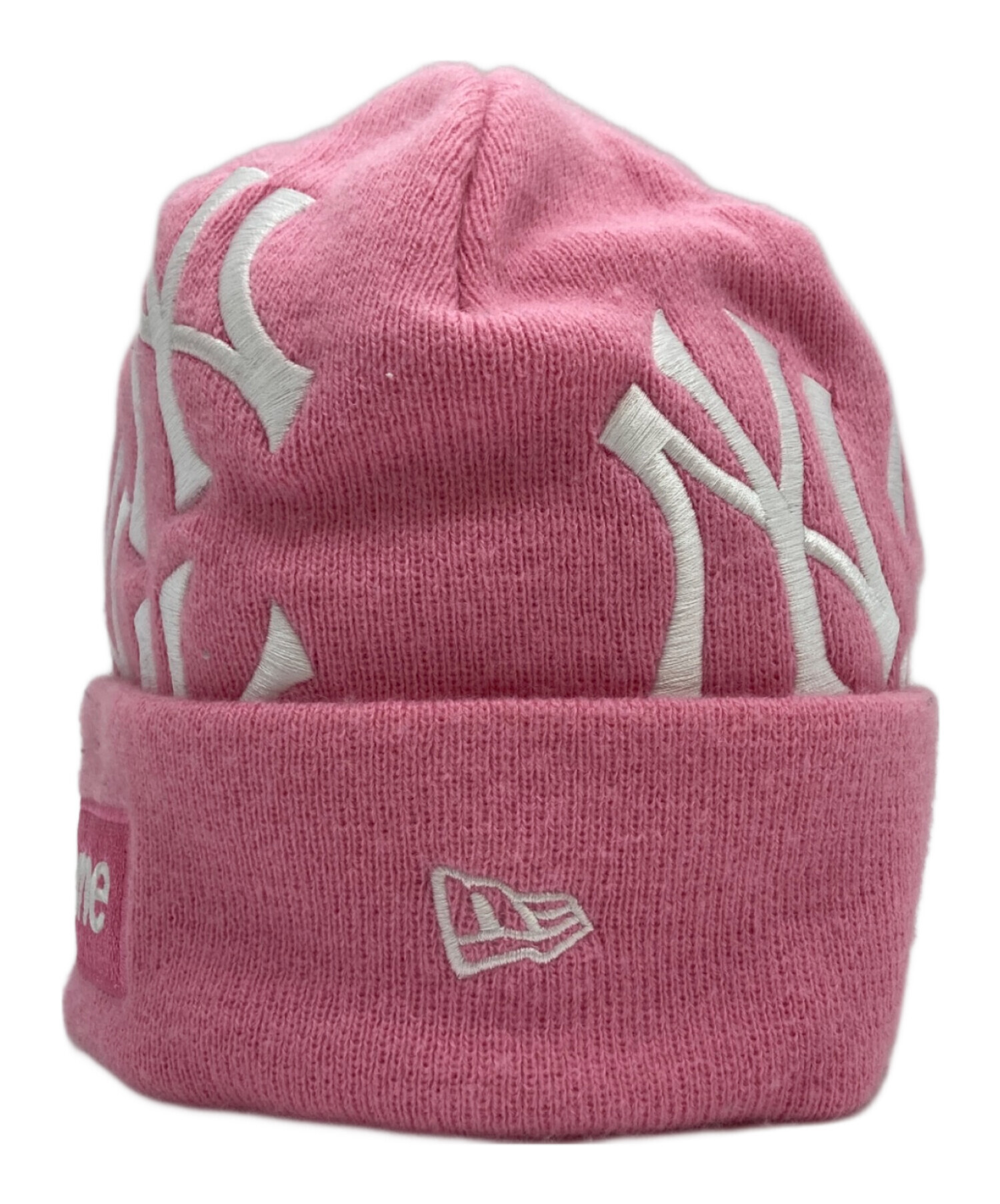 Supreme ピンク NYロゴ ニット帽 中古・古着通販】New Era (ニューエラ) SUPREME (シュプリーム) ニット