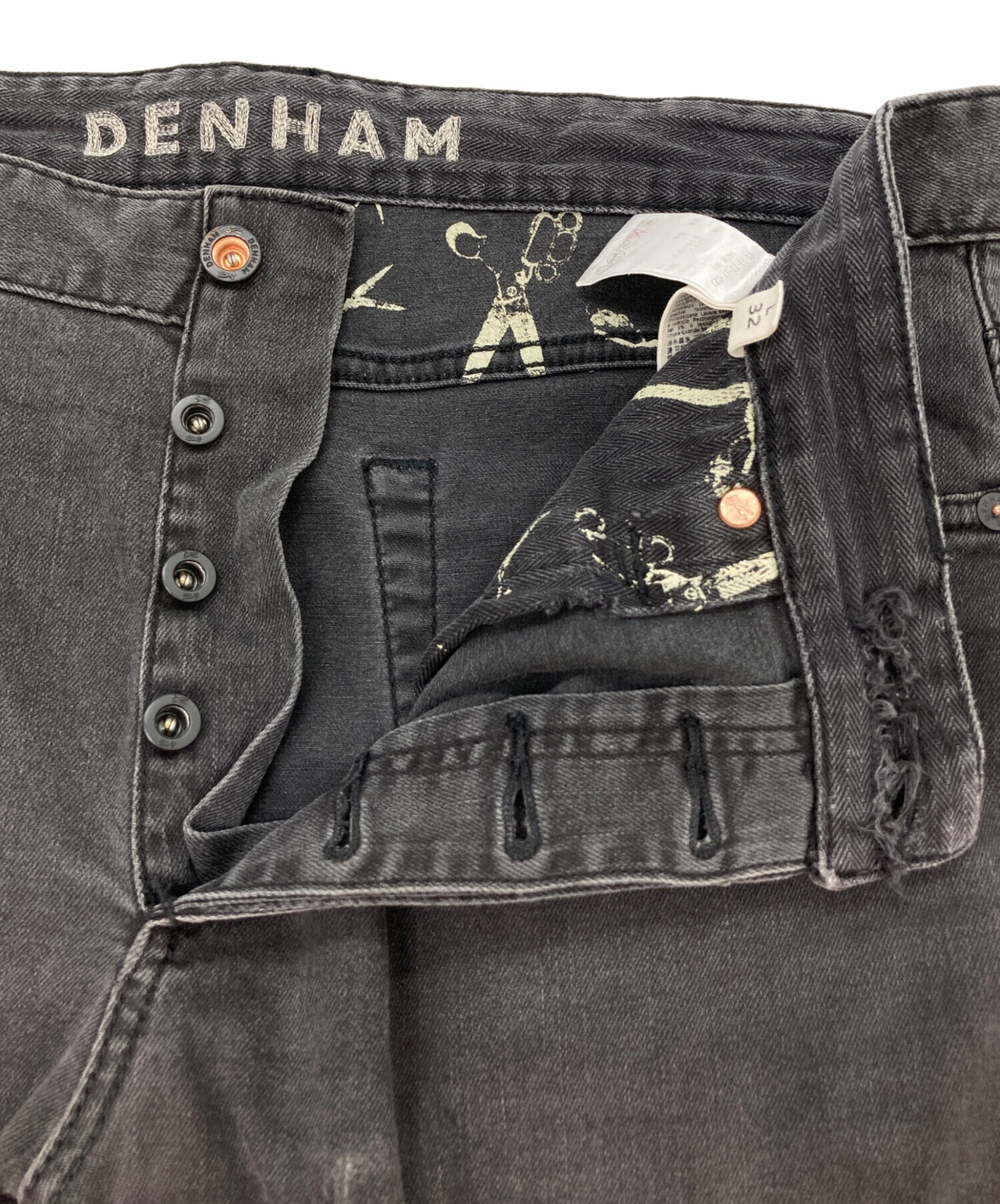 中古・古着通販】Denham (デンハム) デニムパンツ ブラック サイズ:W33 