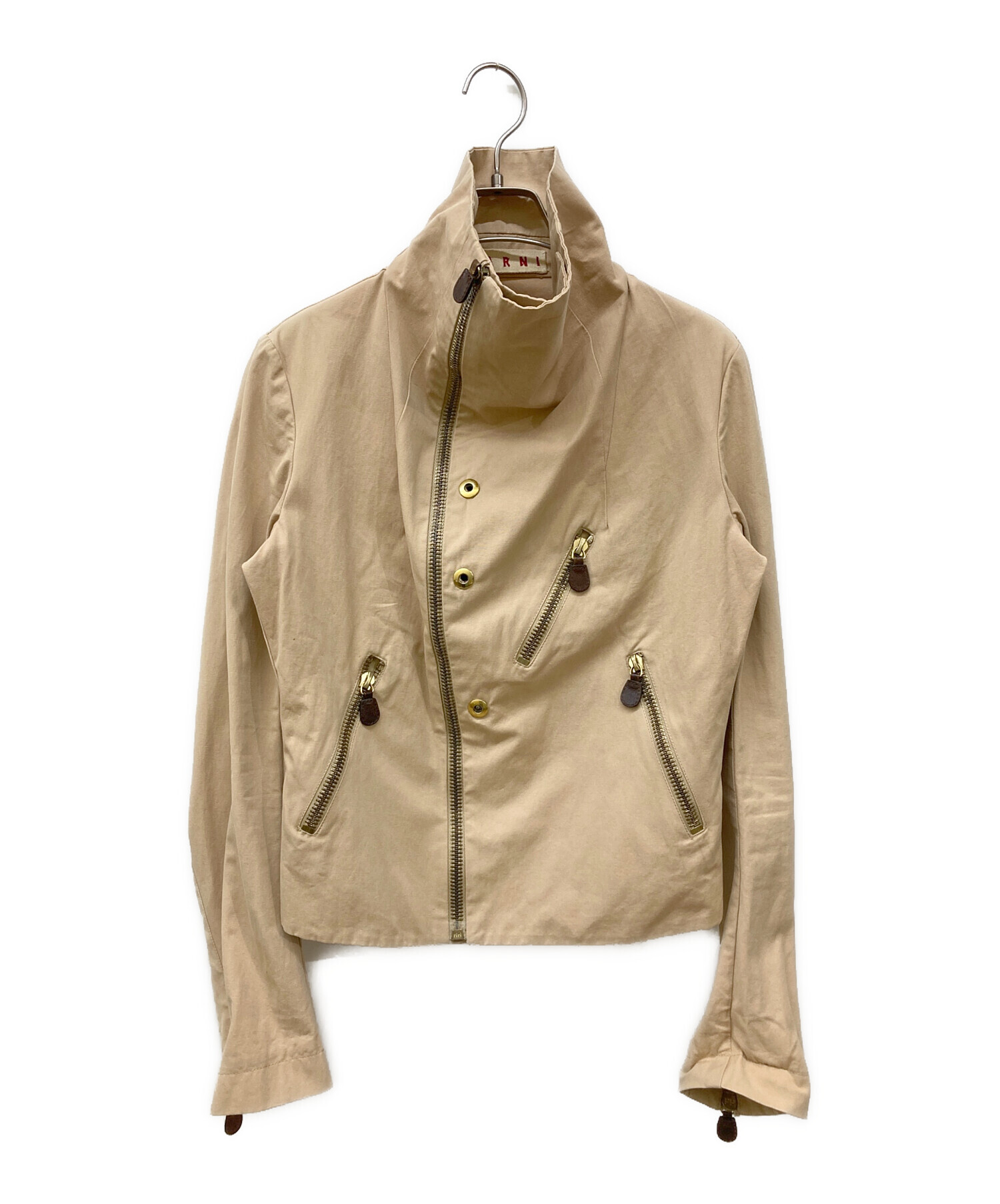 MARNI マルニ ブルゾン（その他） 48(L位) ベージュ 【古着】【中古】 中古・古着通販】MARNI (マルニ) バックジップコットンライダース