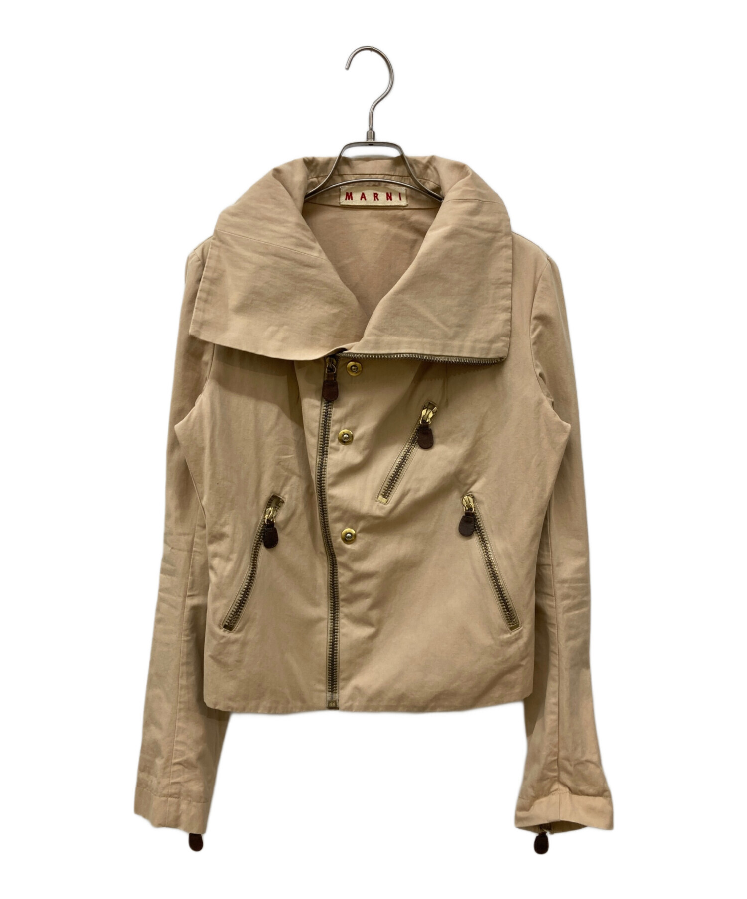 MARNI マルニ コットン ライダース ジャケット (40) イタリア製 中古・古着通販】MARNI (マルニ) バックジップコットンライダース