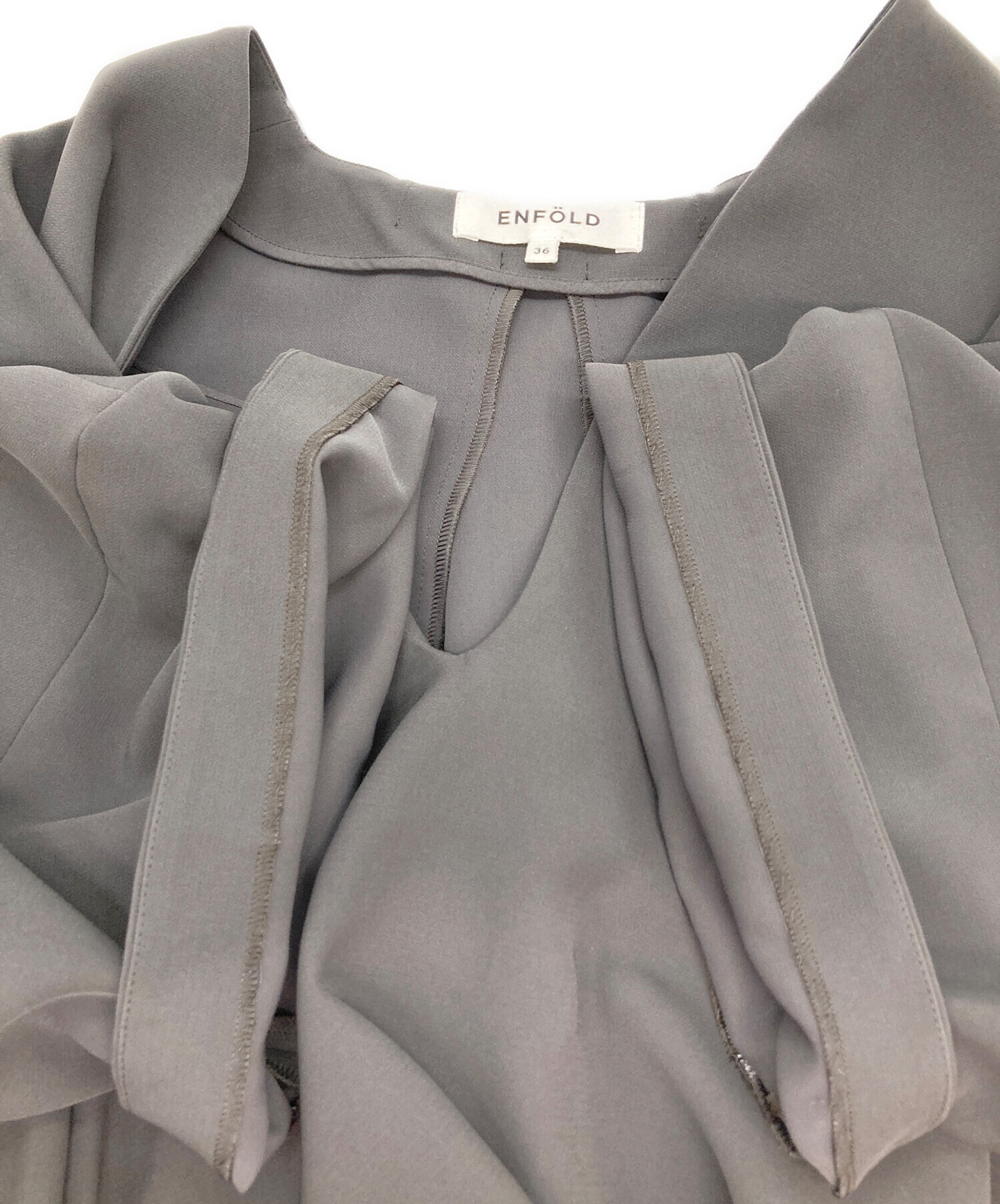 中古・古着通販】ENFOLD (エンフォルド) ブラウスワンピース グレー