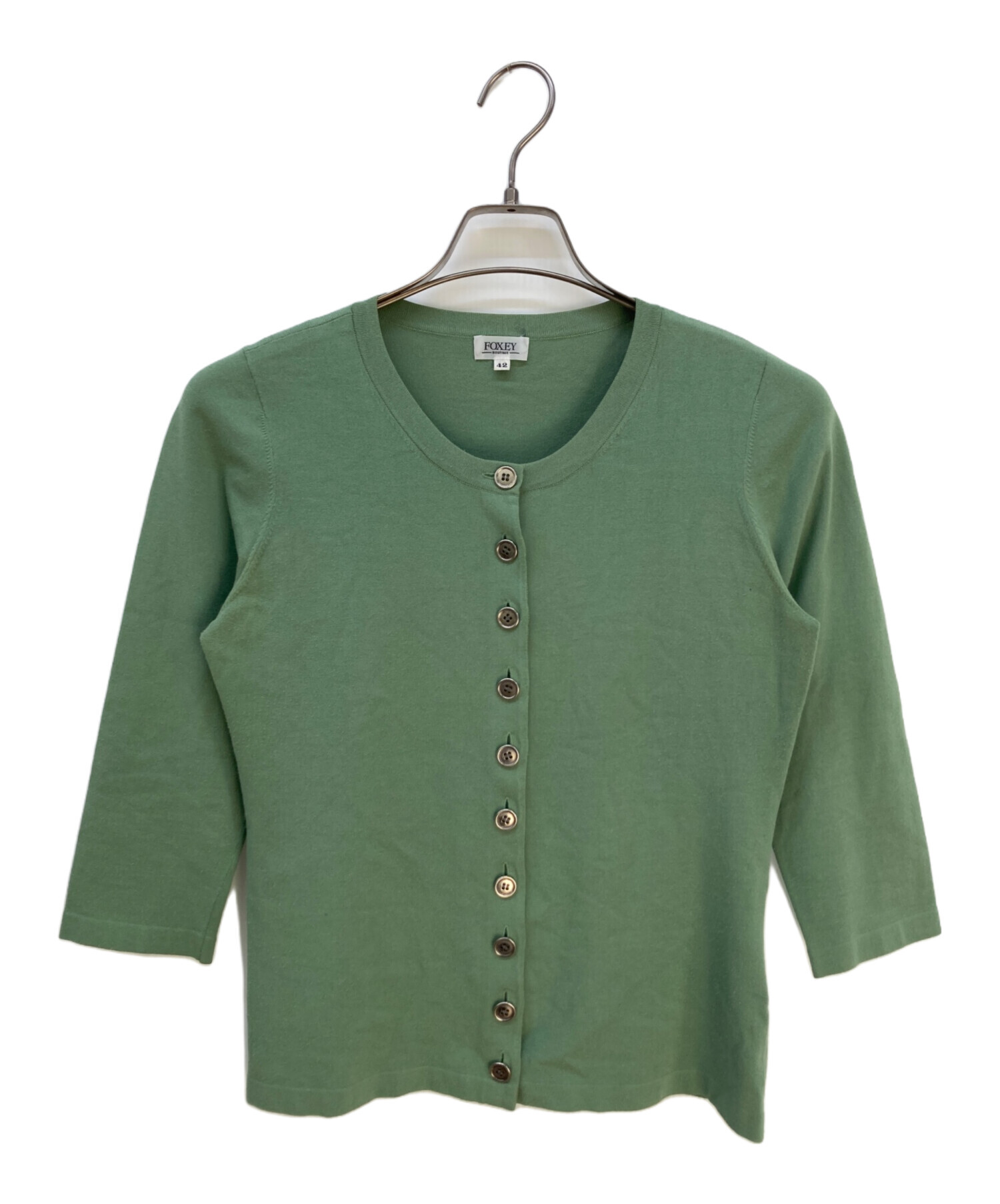 FOXEY BOUTIQUE - フォクシーブティック エブリデイ 39955 カーディガン 38 グリーン ITBVVVA4M69W 中古・古着通販】FOXEY BOUTIQUE (フォクシー ブティック