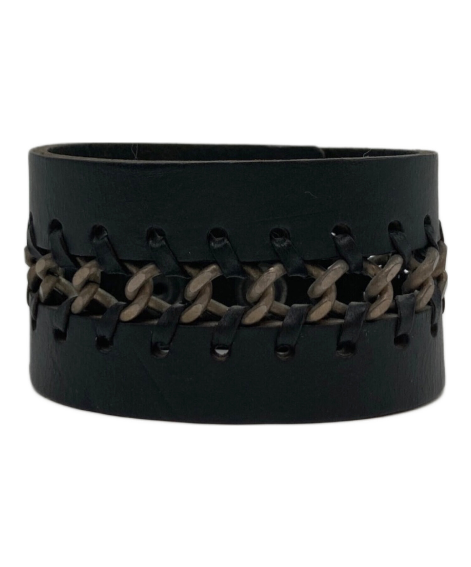 ドルチェ&ガッパーナ　D&G レザー牛革本革ブレスレット　ブラック黒　新品 中古・古着通販】DOLCE & GABBANA (ドルチェ＆ガッバーナ